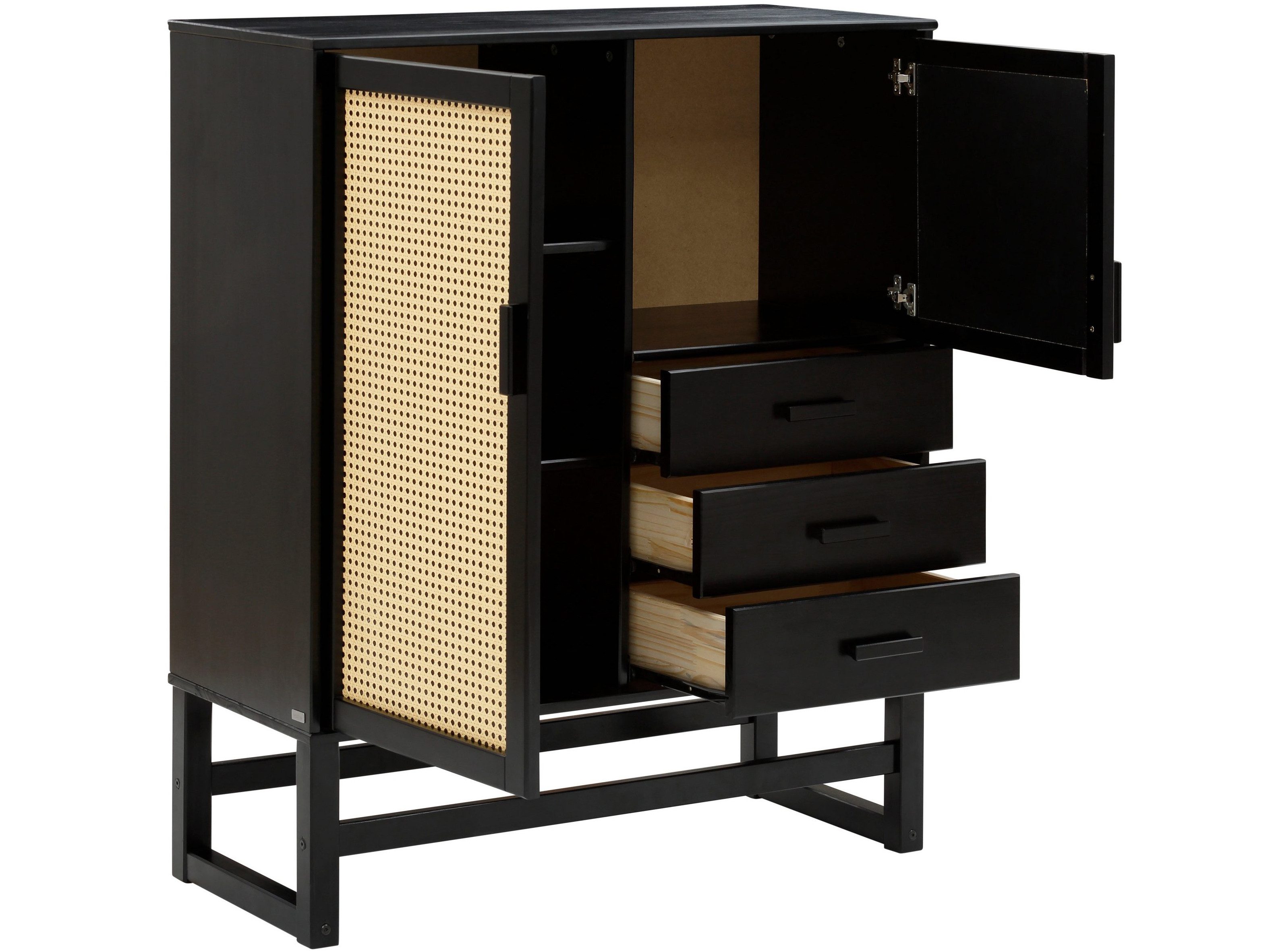 loft24 Highboard Jenna, mit Rattangeflecht