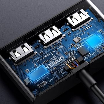UGREEN Switch Adapter Schaltbox USB 2 Eingänge - 3 Ausgänge schwarz Netzwerk-Switch
