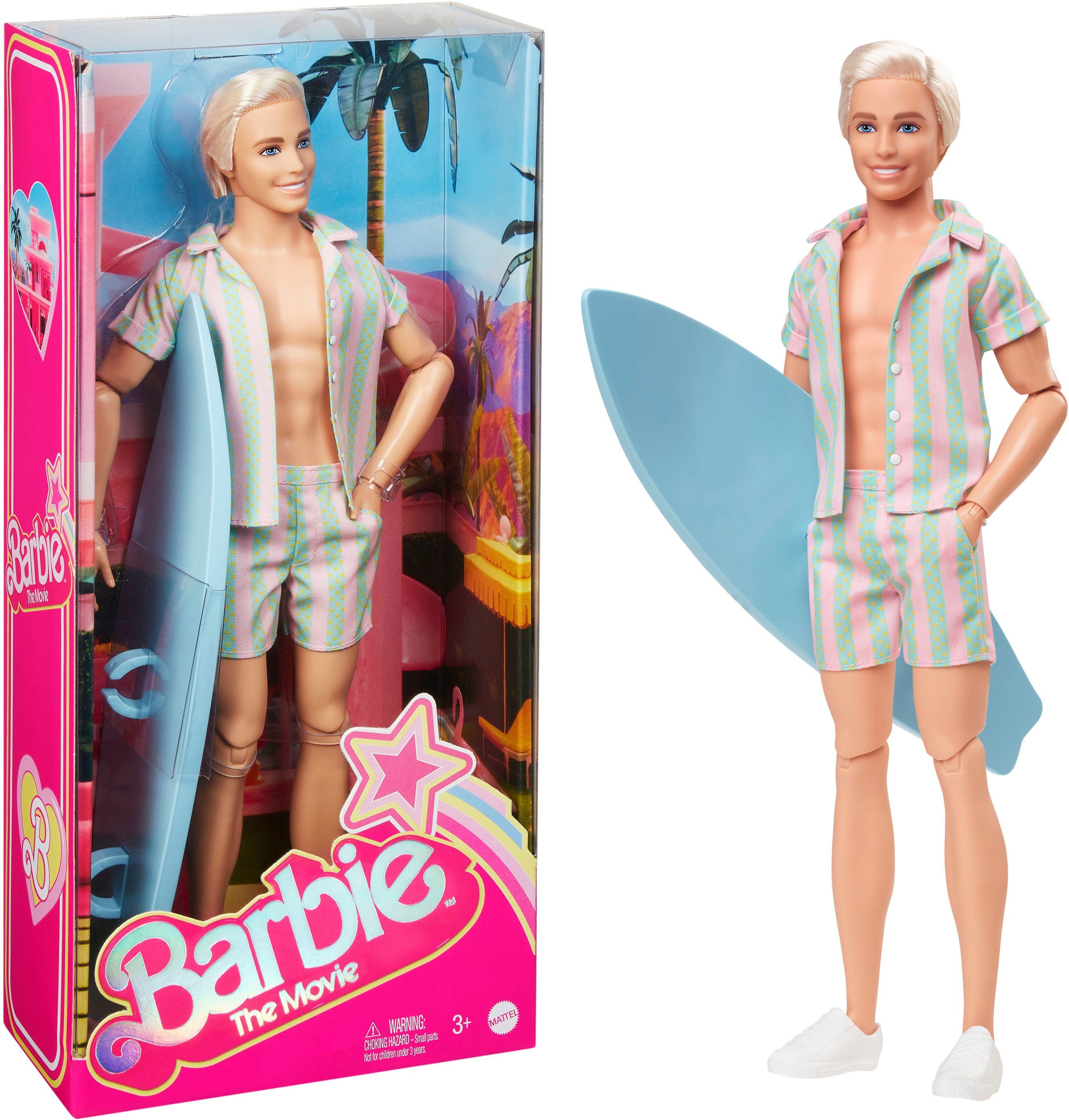 Strand-Outfit Barbie The mit Barbie Signature Anziehpuppe Movie, gestreiftem Ken