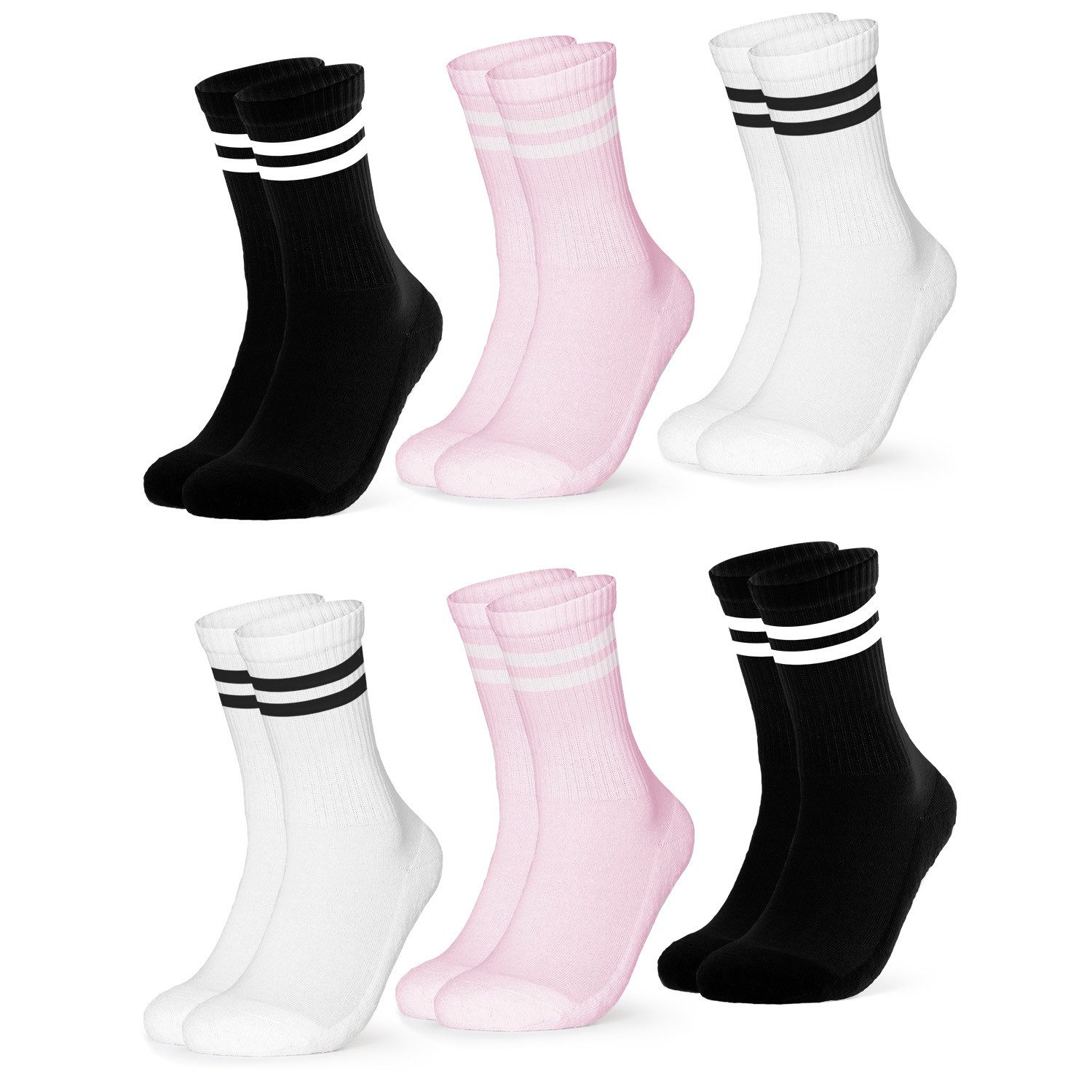 Tennissocken Damen Retro Tennis Socken 6er Pack (Modell: Serena)