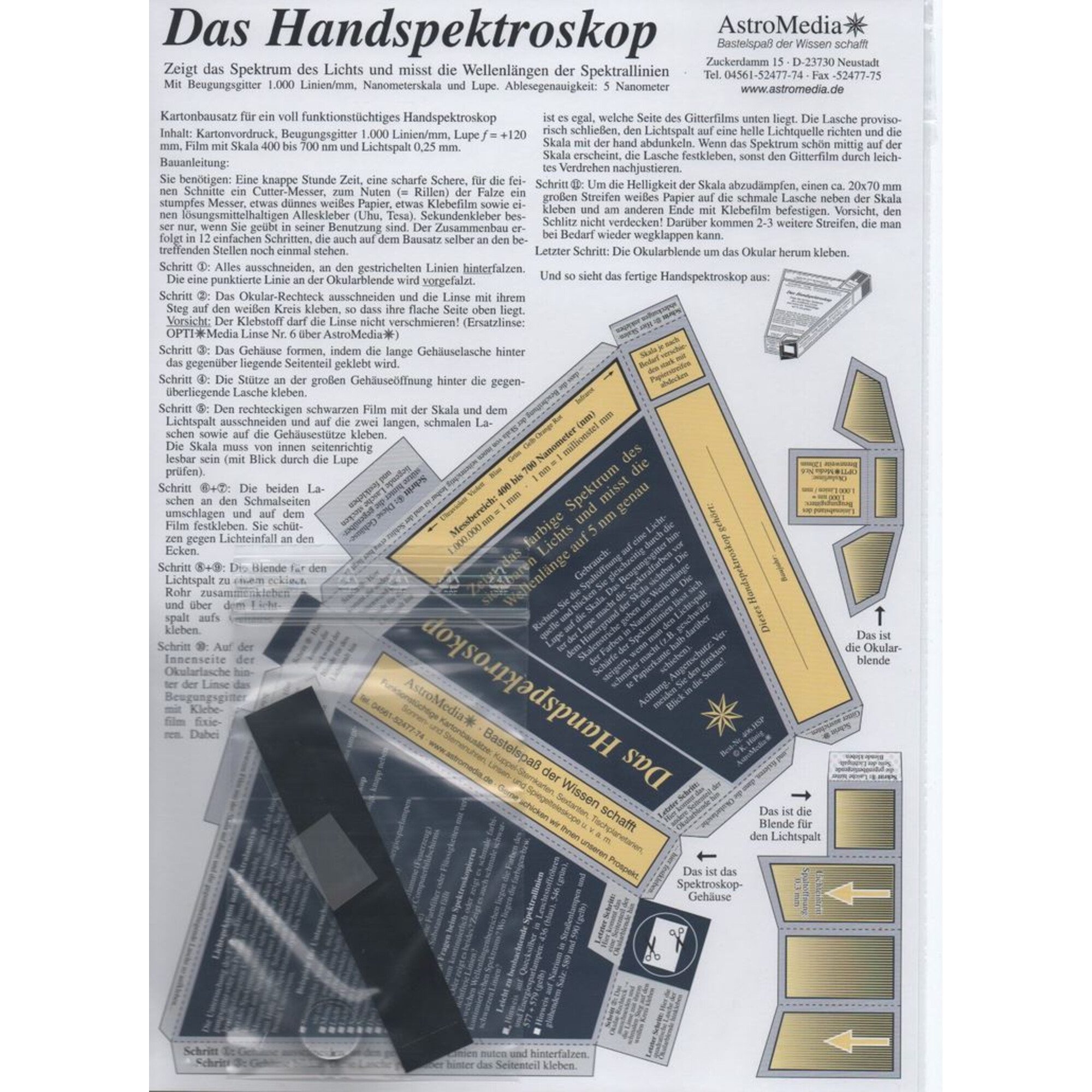 Astromedia Teleskop AstroMedia Bausatz Das Handspektroskop