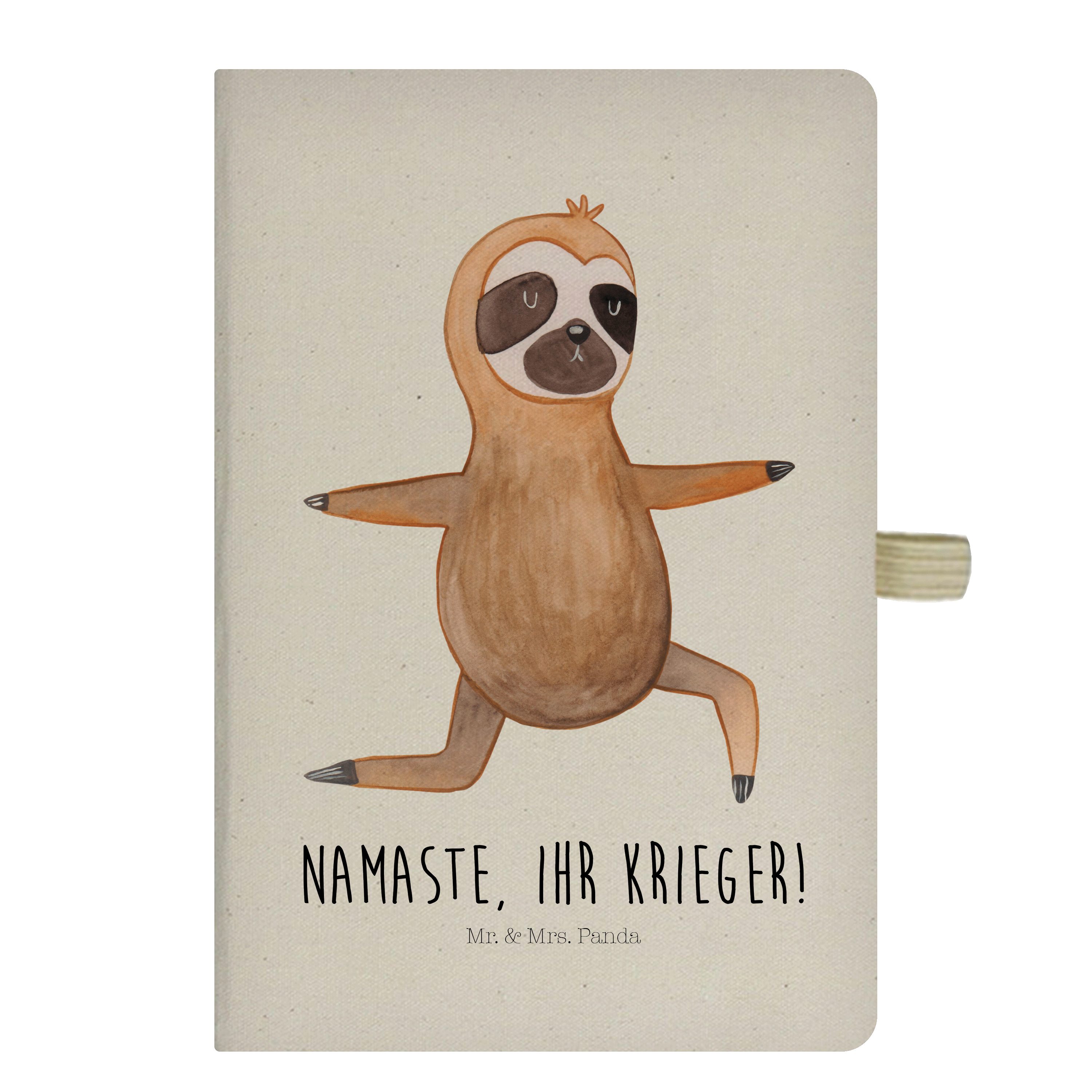 Mr. & Mrs. Panda Notizbuch Faultier Yoga - Transparent - Geschenk, Tagebuch, Entspannung, Krieg Mr. & Mrs. Panda