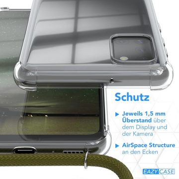 EAZY CASE Handykette Kette Clips Schwarz für Samsung Galaxy A31 6,4 Zoll, Handykette mit Band Cross Bag für Mann und Frau Festivalbag Olive Grün