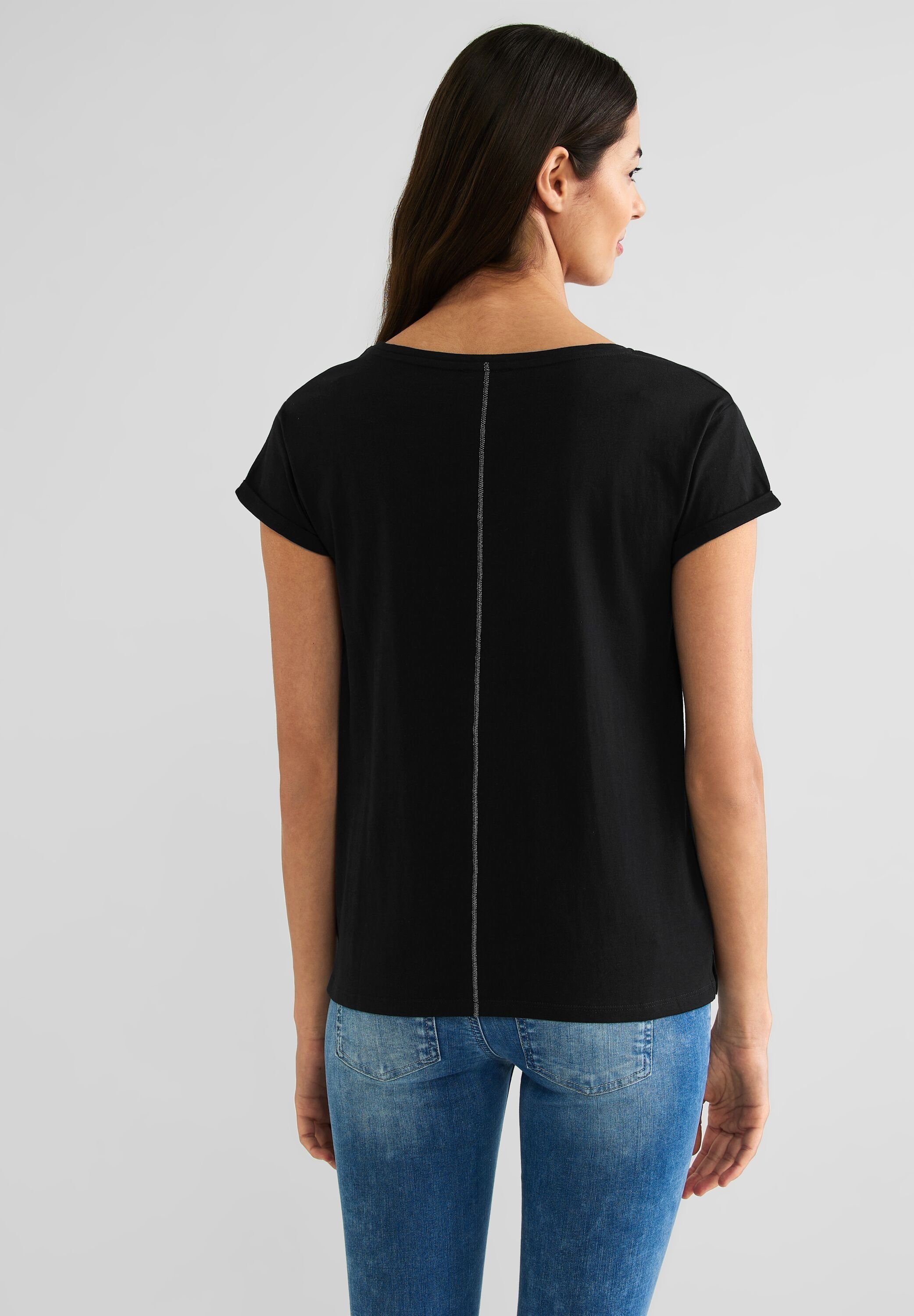Baumwolle T-Shirt Black aus ONE reiner STREET