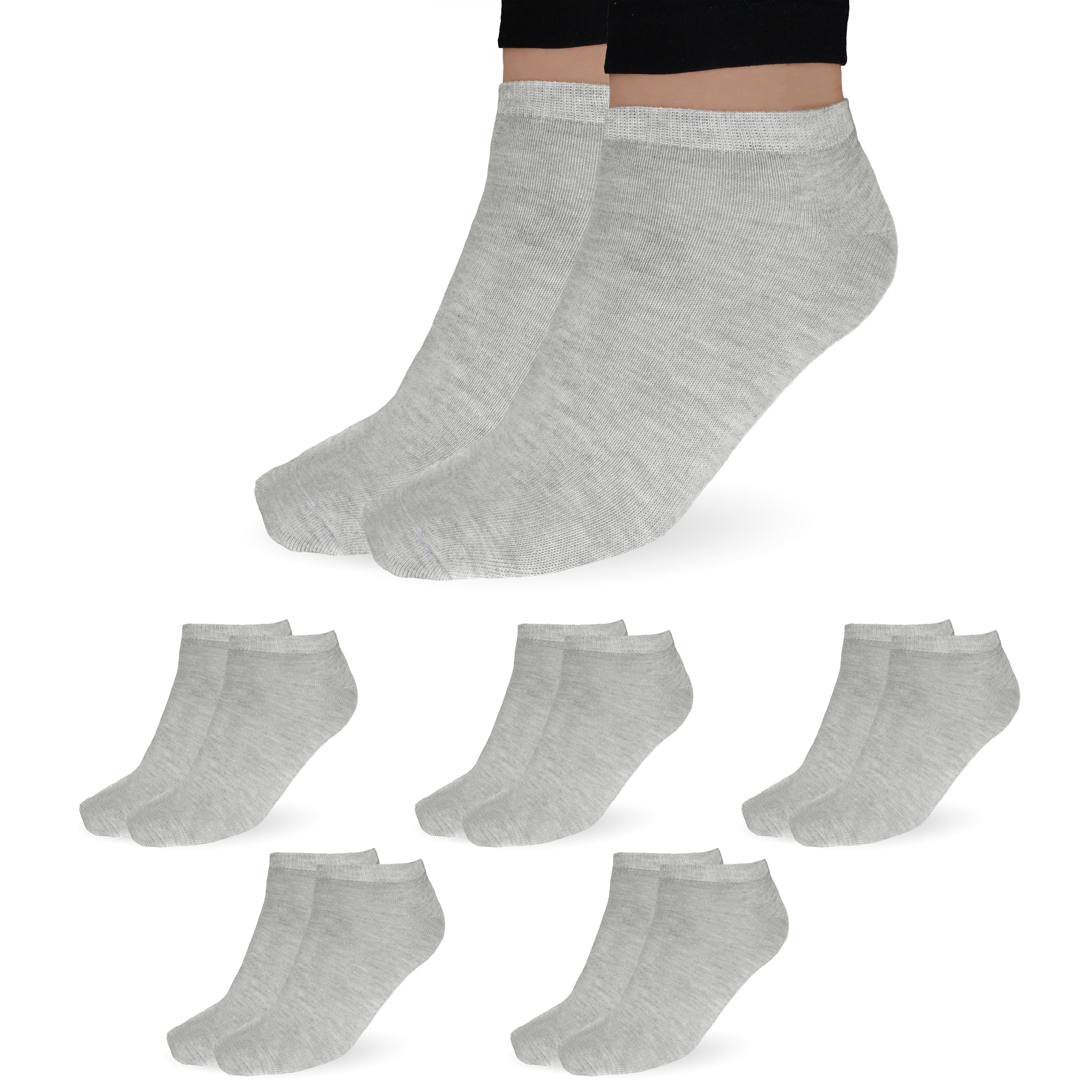 Freizeitsocken & SO.I Herren Paar) Damen atmungsaktive Baumwolle 35-46, 5x Unisex Socken aus (Größen Grau 5-20 Sneaker Socken