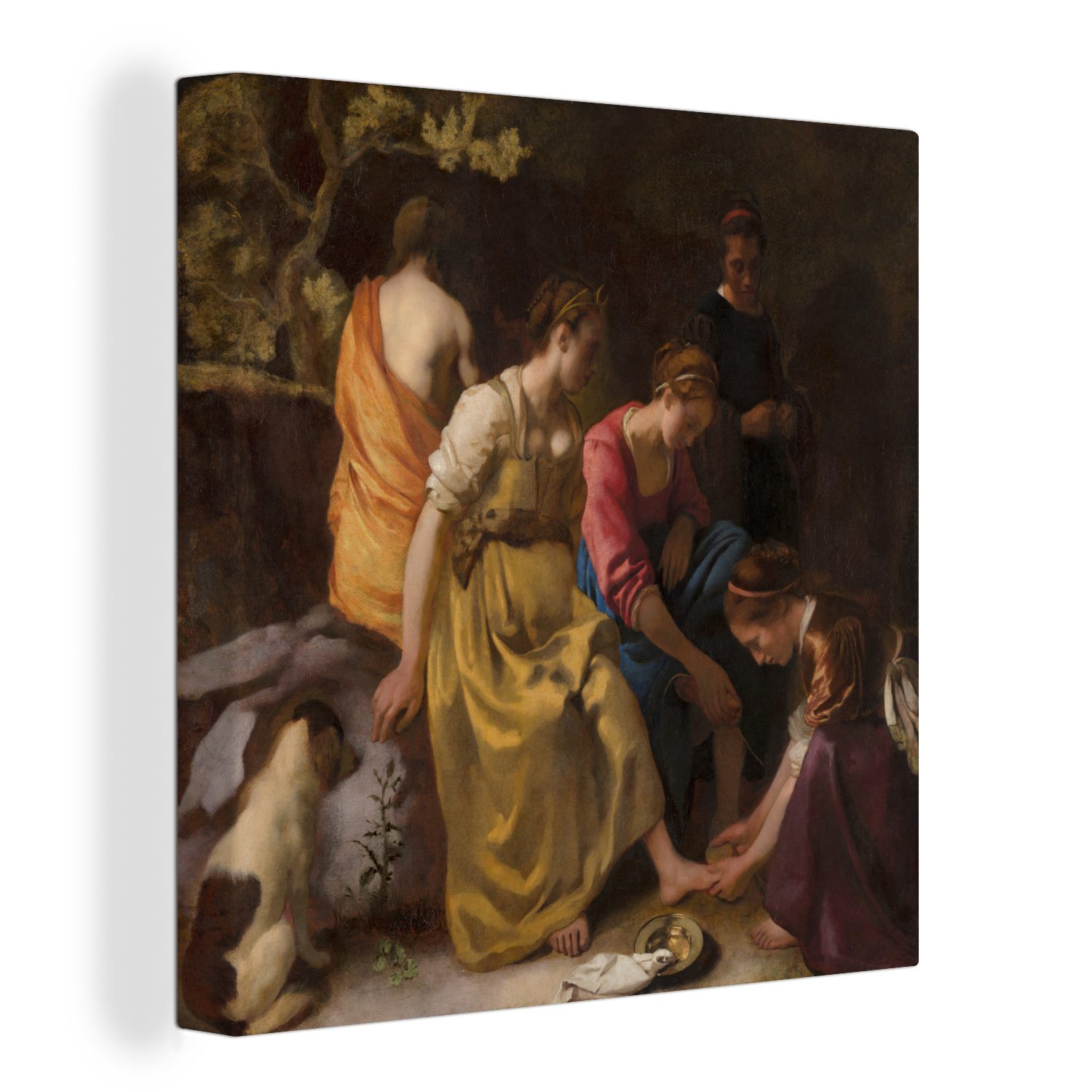 Vermeer, Leinwandbild Begleitung St), Leinwand Diana für Johannes Wohnzimmer ihre (1 Schlafzimmer - OneMillionCanvasses® und Bilder