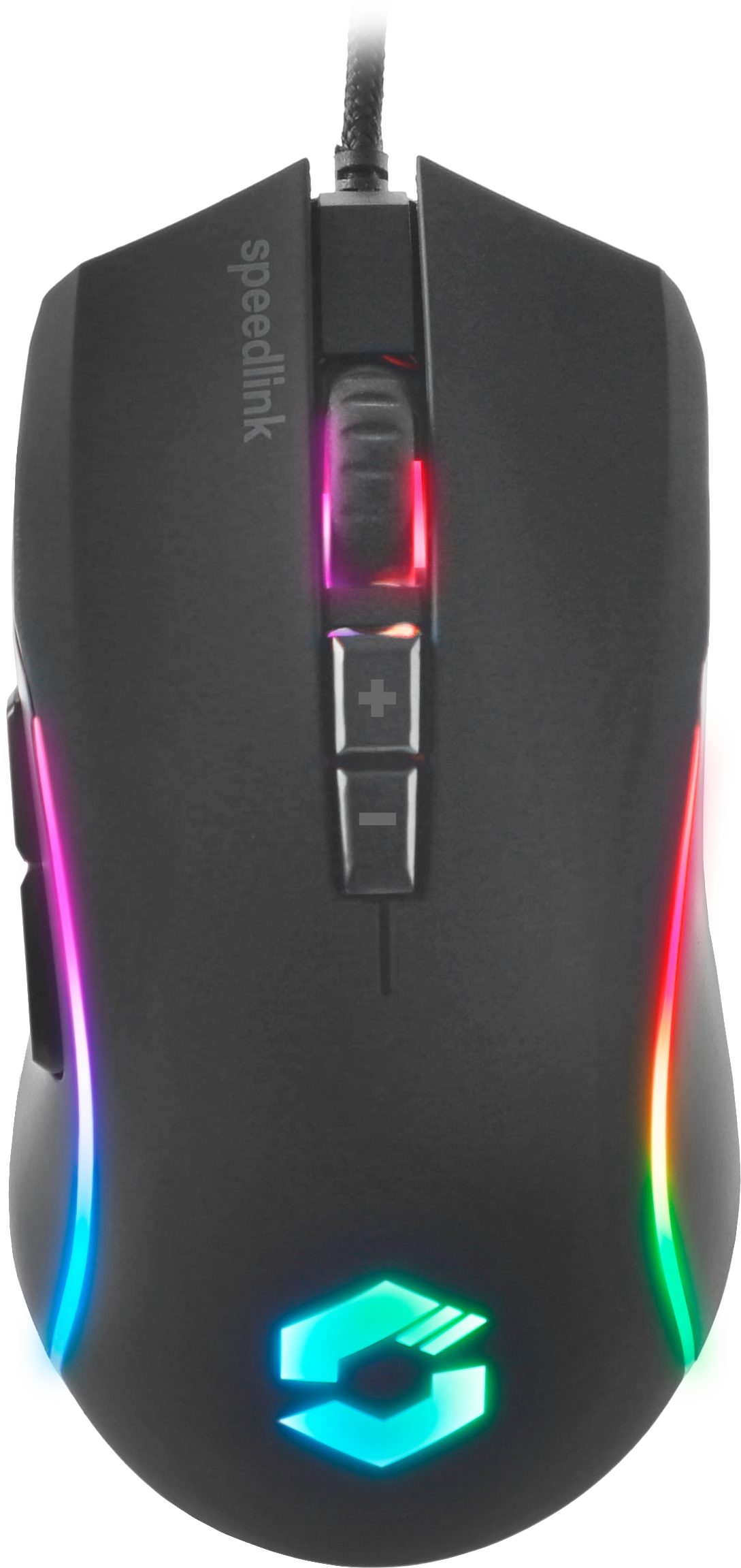 Speedlink ZAVOS rubber-schwarz, RGB beleuchtete, ergonomische Gaming-Maus (kabelgebunden, mit 5 Tasten + 2 dpi-Schaltern, RGB Beleuchtung, rubber-schwarz)