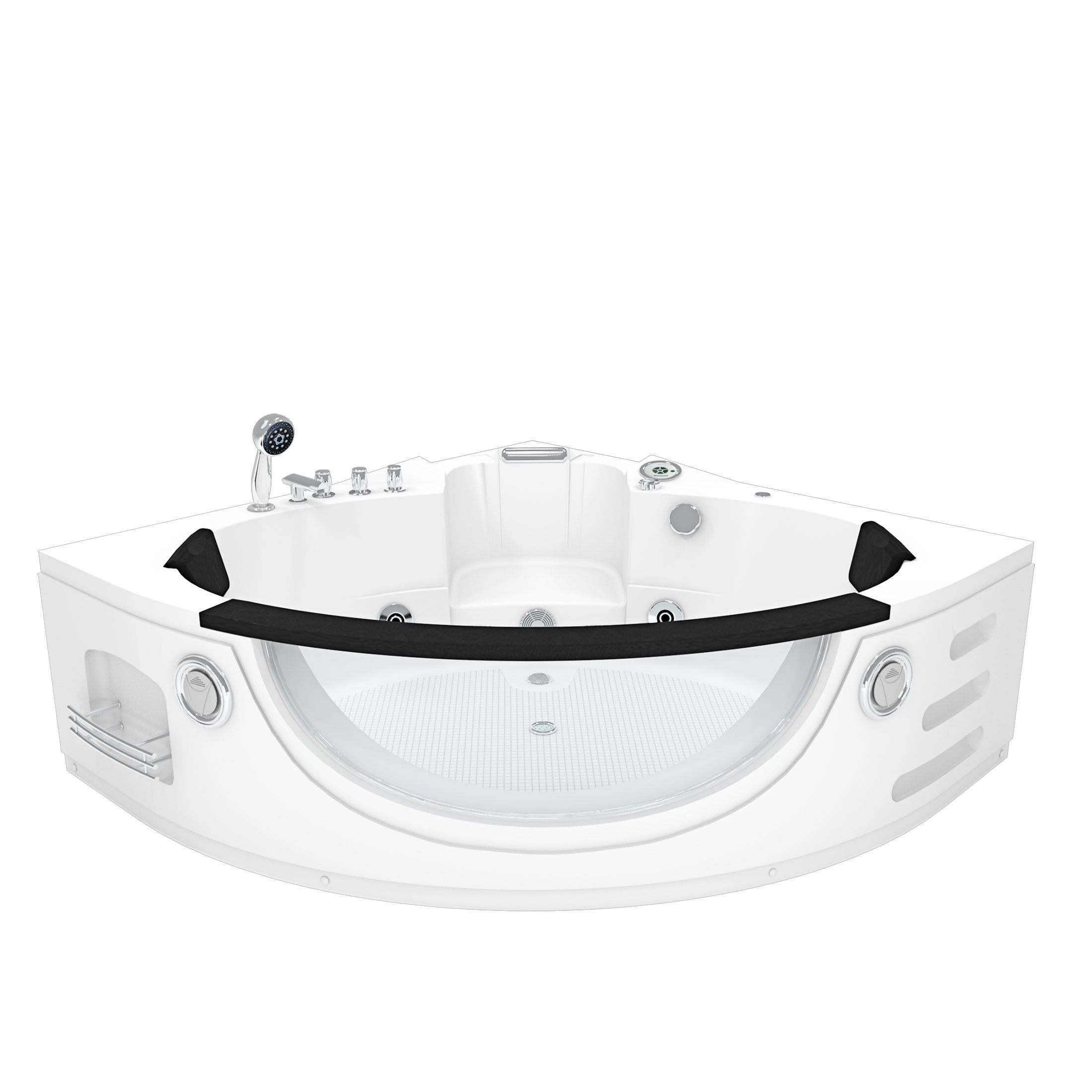 AcquaVapore Whirlpool-Badewanne Whirlpool Pool Badewanne Wanne W06-TH-ALL 152x152cm, (1-tlg), mit Ablaufgarnitur
