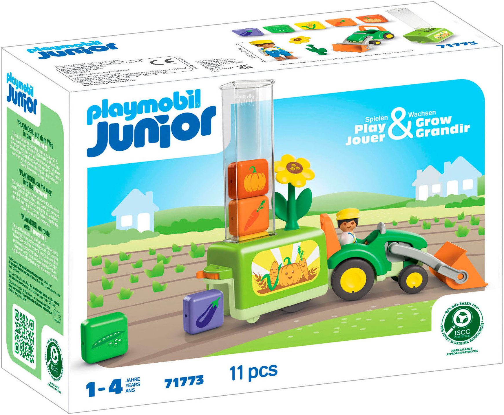 Playmobil® Traktor mit lustiger Pflanzmaschine (71773), Junior Konstruktions-Spielset, (11 St), Made in Europe