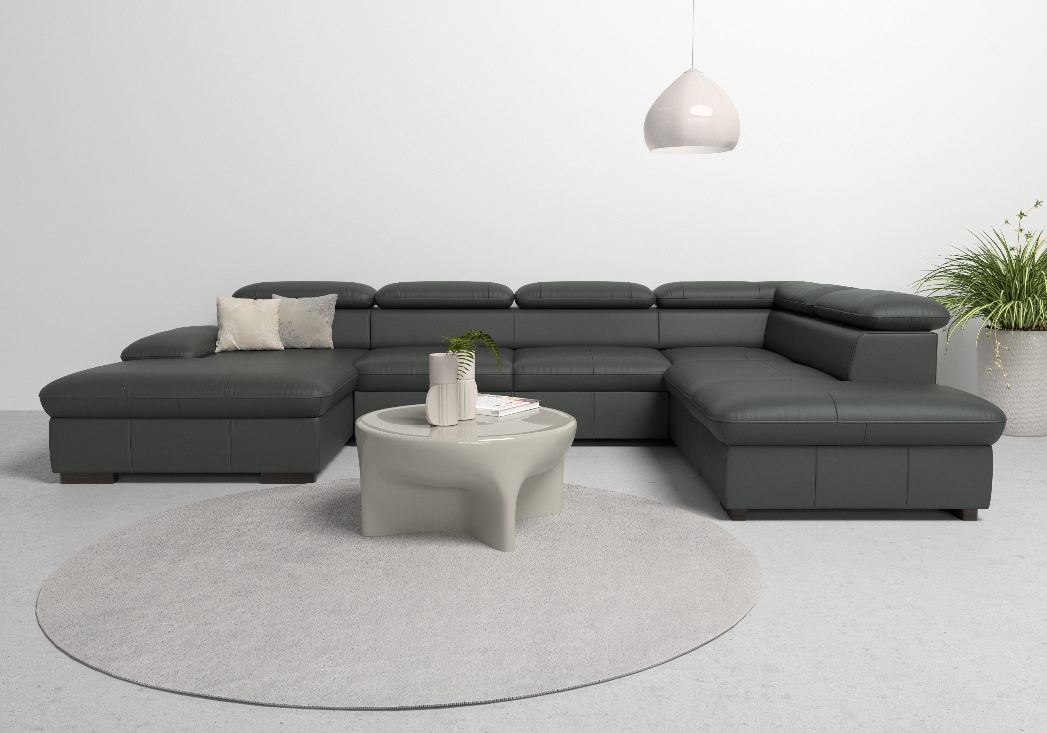 Home affaire Wohnlandschaft Alberto U-Form, mit Kopfteilverstellung, wahlweise mit Bettfunktion