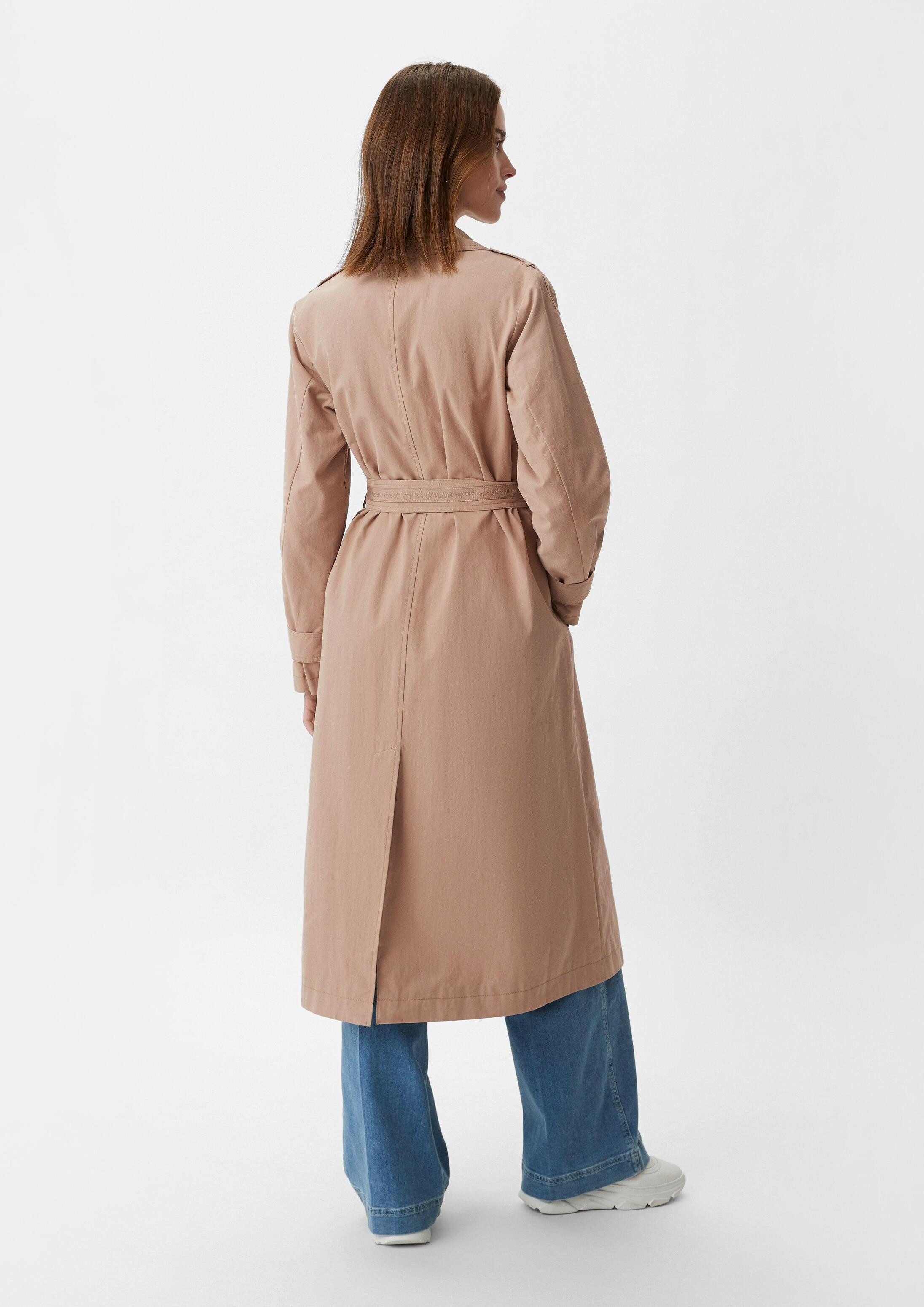 comma Funktionsmantel Outdoor-Mantel Trenchcoat mit Bindegürtel