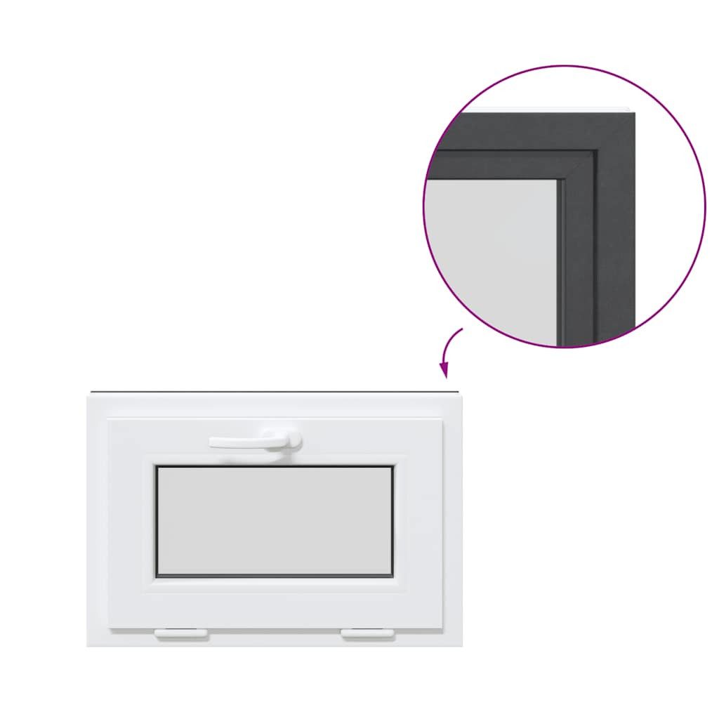 vidaXL Fenster Kellerfenster RISOR Kipp Kunststoff Anthrazit PVC und Glas