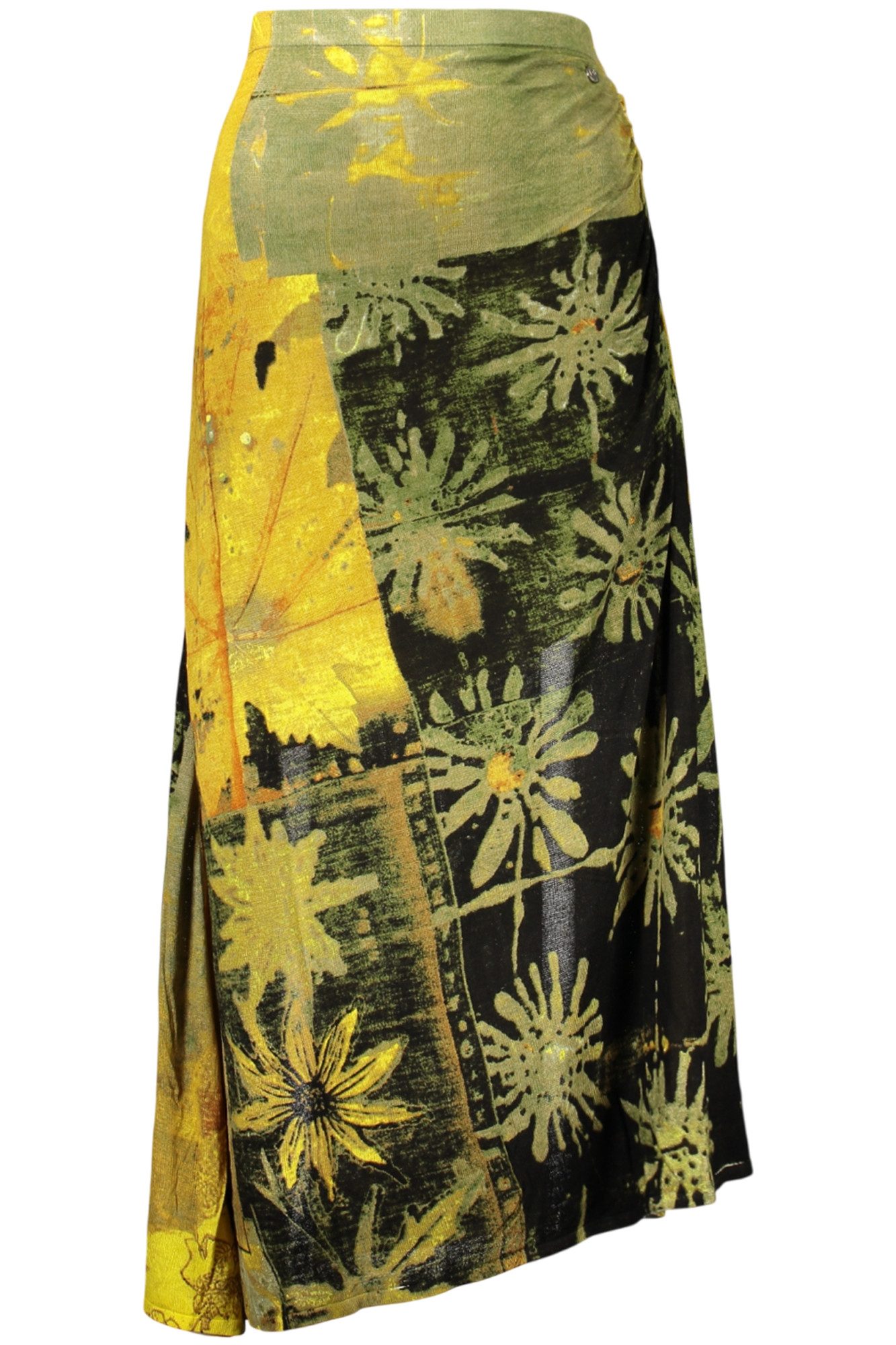 Desigual Jerseyrock Damenrock mit Muster und elastischem Bund – Langer grüner Rock