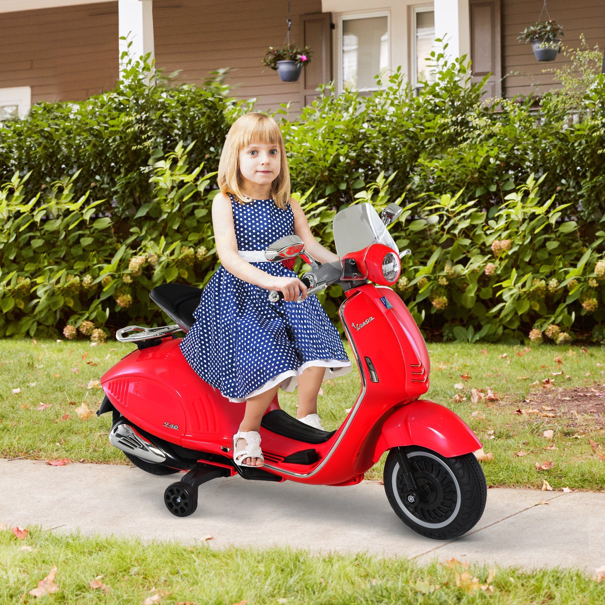 HOMCOM Elektro-Kindermotorrad Elektrofahrzeug, Kinderfahrzeug, Kindermotorrad, Belastbarkeit 30 kg, (1-tlg), 30 kg belastbar, für 3-6 Jahre Kinder, Rot