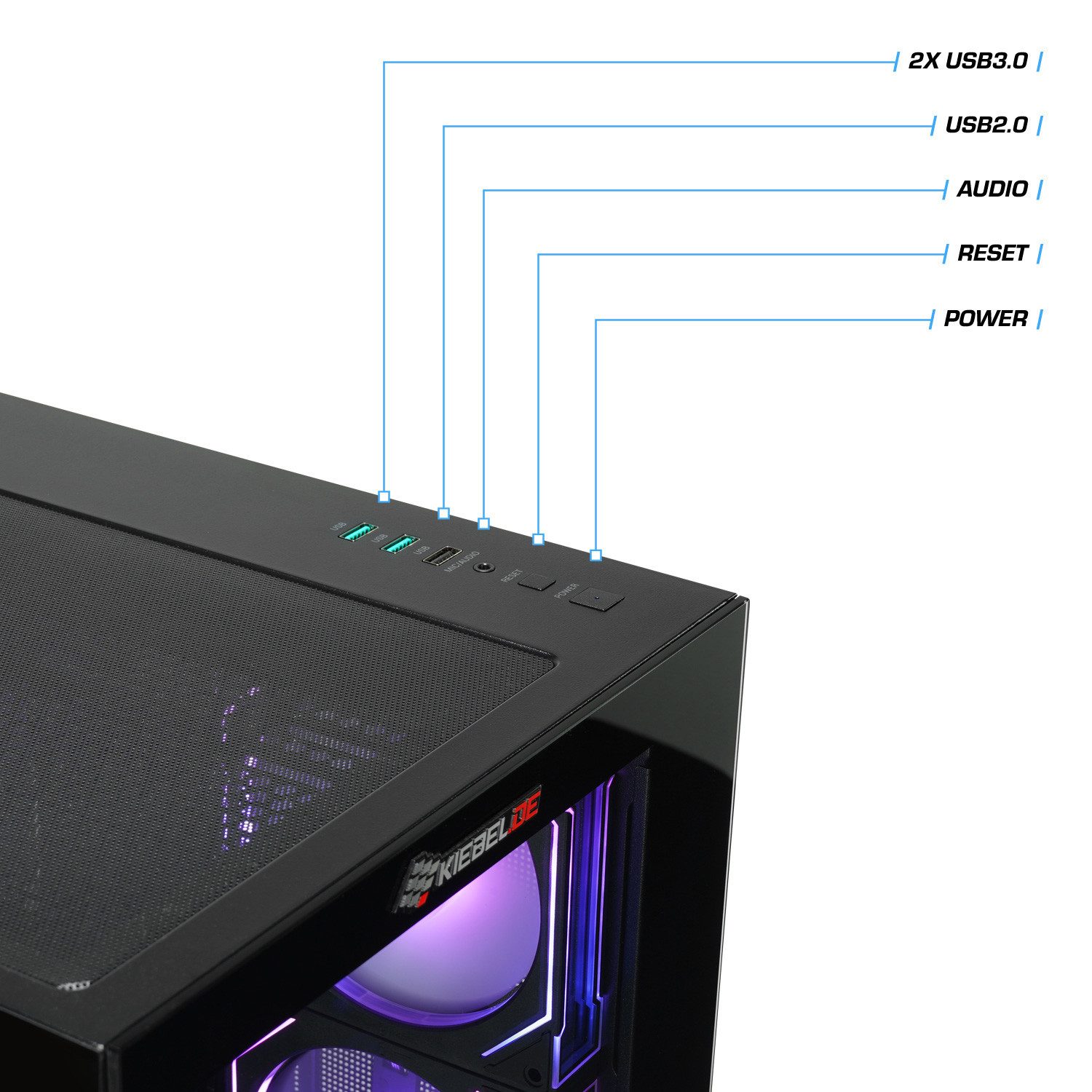 Kiebel Panorama 12 Gaming-PC (Intel Core i7 Intel Core i7-12700KF, RTX 5060, 32 GB RAM, 1000 GB SSD, Wasserkühlung, ARGB-Beleuchtung)