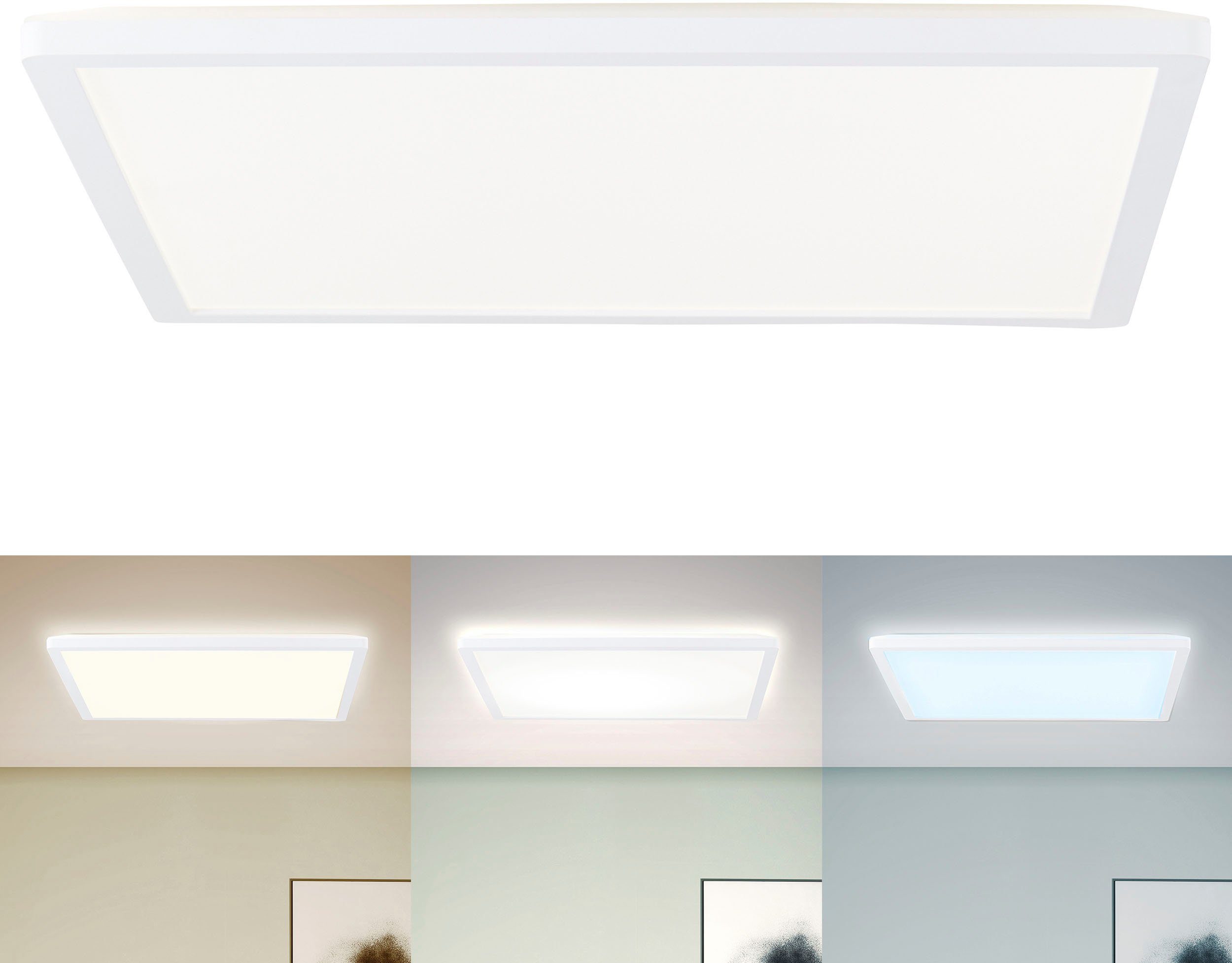 my home LED Deckenleuchte Enno, CCT - über Fernbedienung, LED fest integriert, warmweiß - kaltweiß, dimmbar, CCT Farbtemperatursteuerung, 2300 Lumen, inkl. Fernbedienung
