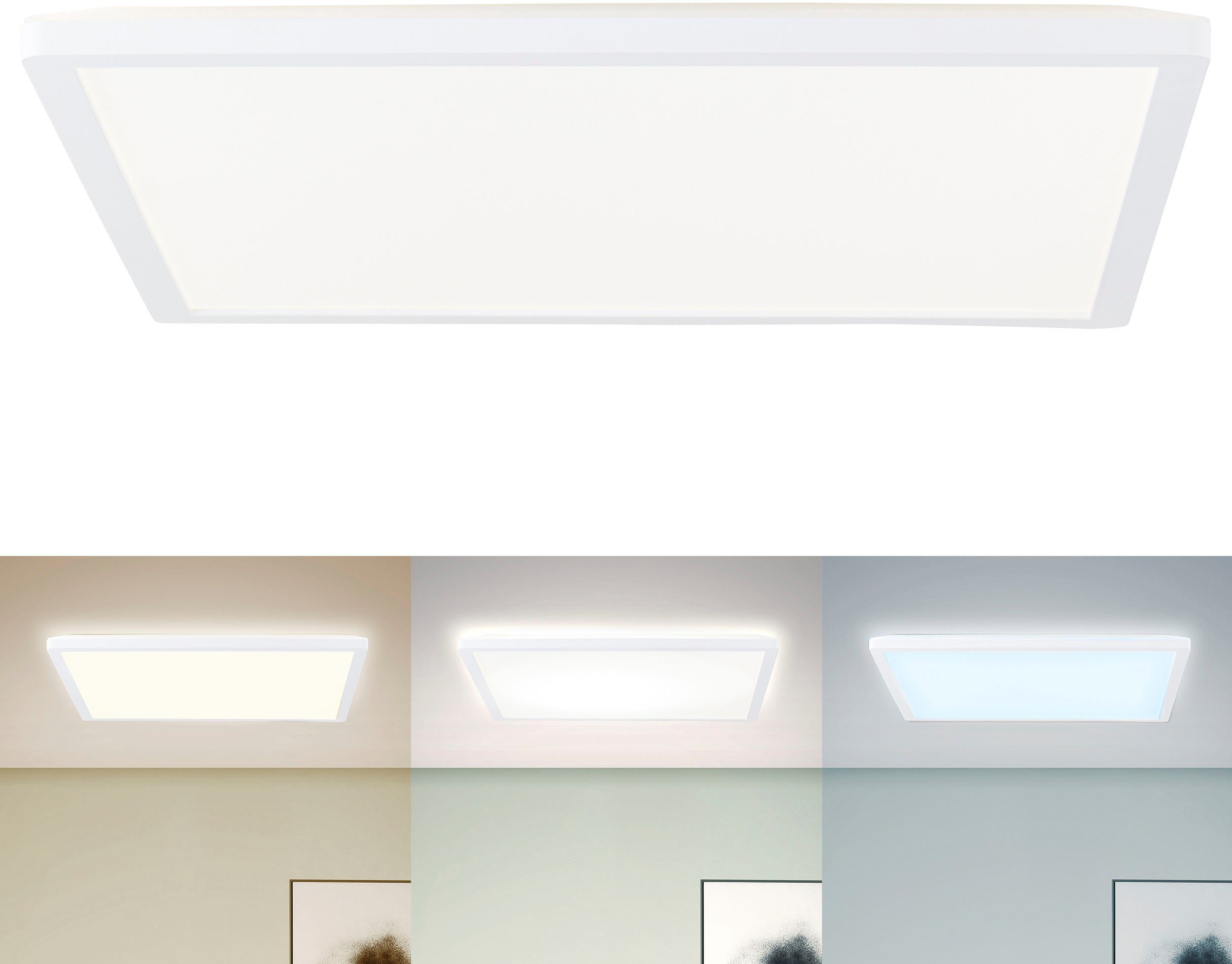 inkl. LED Farbtemperatursteuerung, 2300 Fernbedienung - home LED kaltweiß, - CCT fest warmweiß Enno, my Deckenleuchte CCT dimmbar, Fernbedienung, integriert, über Lumen,