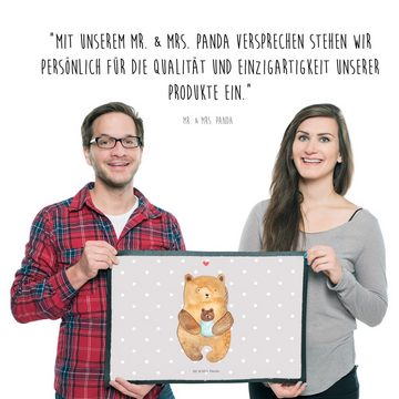 Fußmatte 50 x 75 cm Bär Baby - Grau Pastell - Geschenk, Teddybär, Enkel, Fußab, Mr. & Mrs. Panda, Höhe: 0.3 mm, Charakteristische Designs