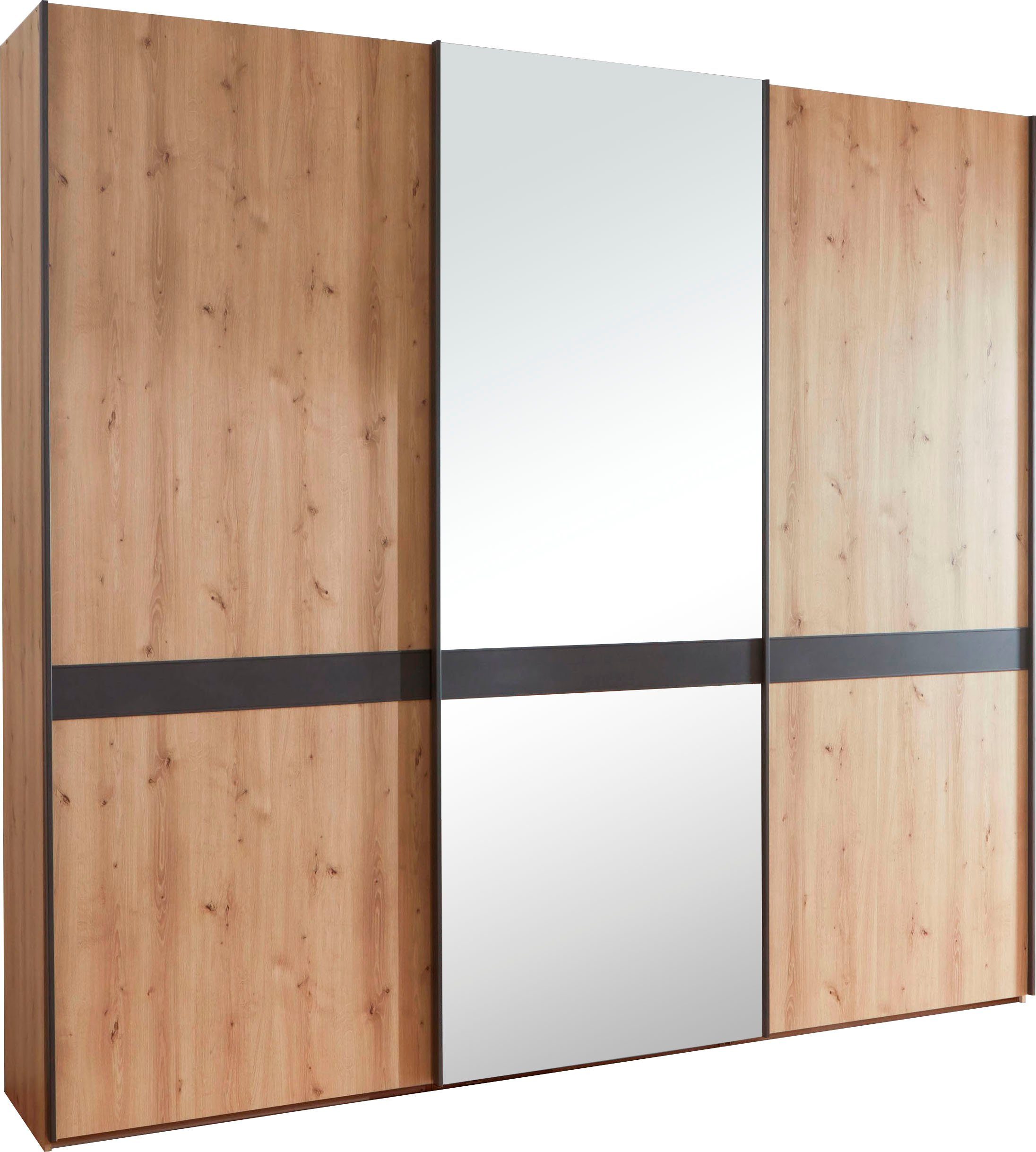 WIEMANN Schwebetürenschrank Rialto hochwertige Dekorfront mit Spiegeltür
