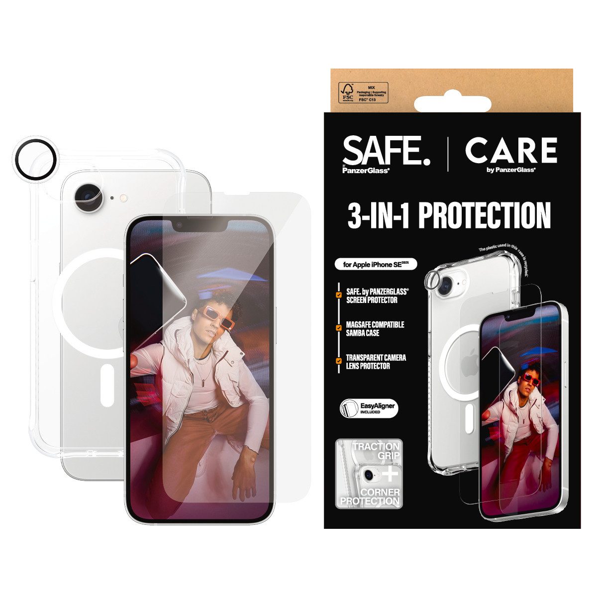 CARE by PanzerGlass Handyhülle Fashion 3-in-1 Set, Backcover, Schutzhülle, Handyschutzhülle, Case, Schutzcase, stoßfest