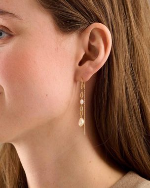 Pernille Corydon Perlenohrringe Seaside Ohrringe Damen 6 cm, Silber 925, 18 Karat vergoldet