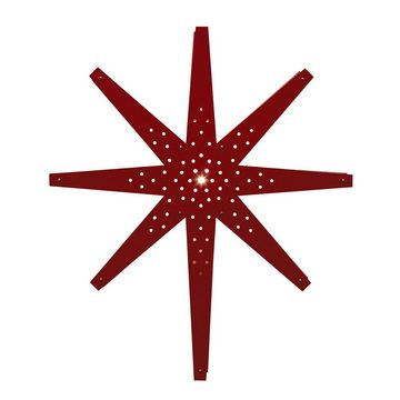 STAR TRADING LED Stern Holzstern Weihnachtsstern Leuchtstern hängend 60cm mit Kabel rot