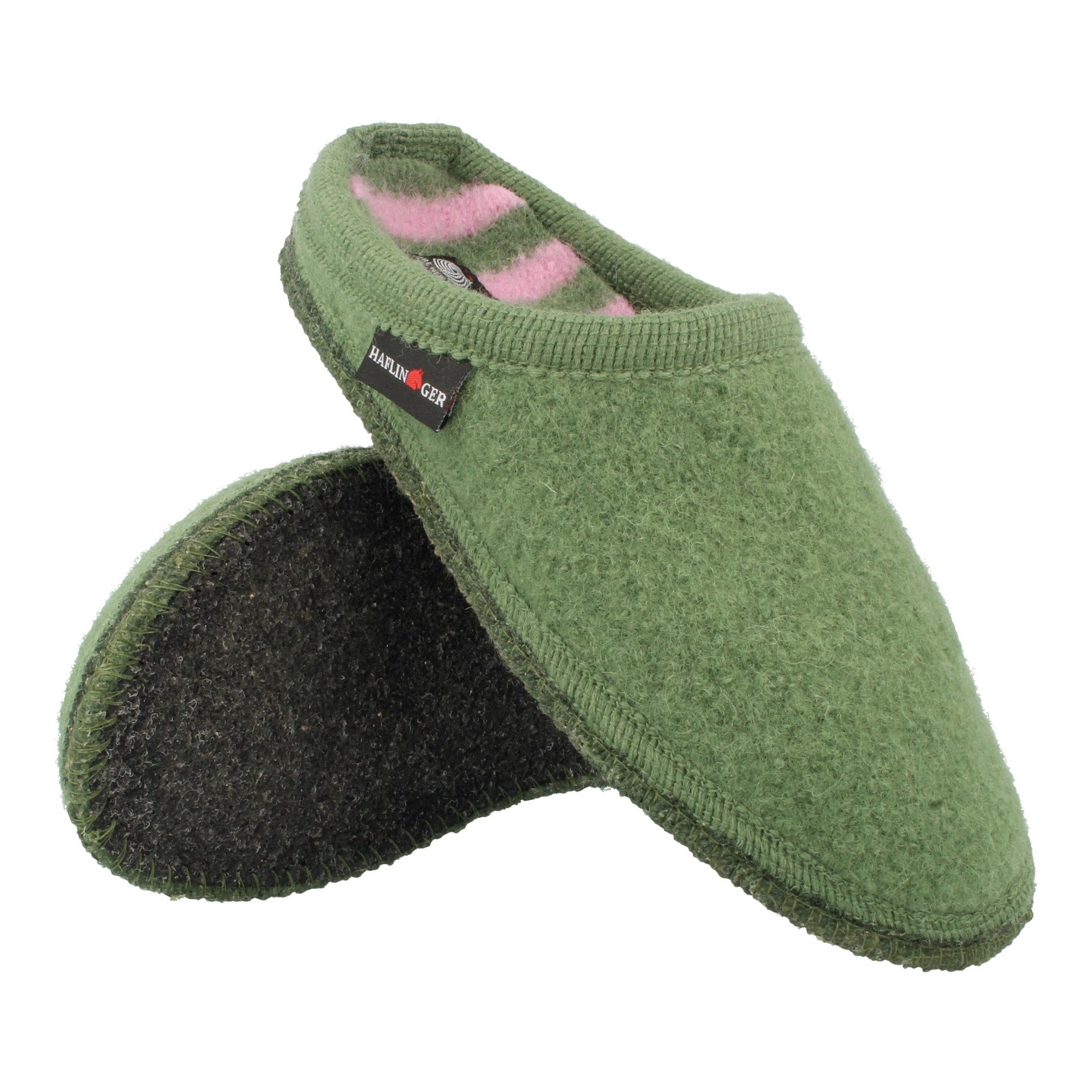 Haflinger Striped Hausschuh Pantoffel aus gewalkter Wolle Hausschuh – Bild 2 von 2