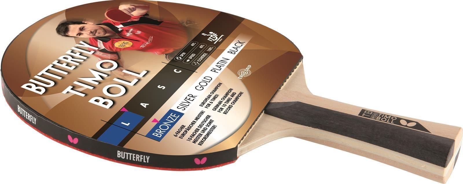 Butterfly Tischtennisschläger 1x Timo Boll Bronze 85011 + Drive Case 2, Tischtennis Schläger Set Tischtennisset Table Tennis Bat Racket