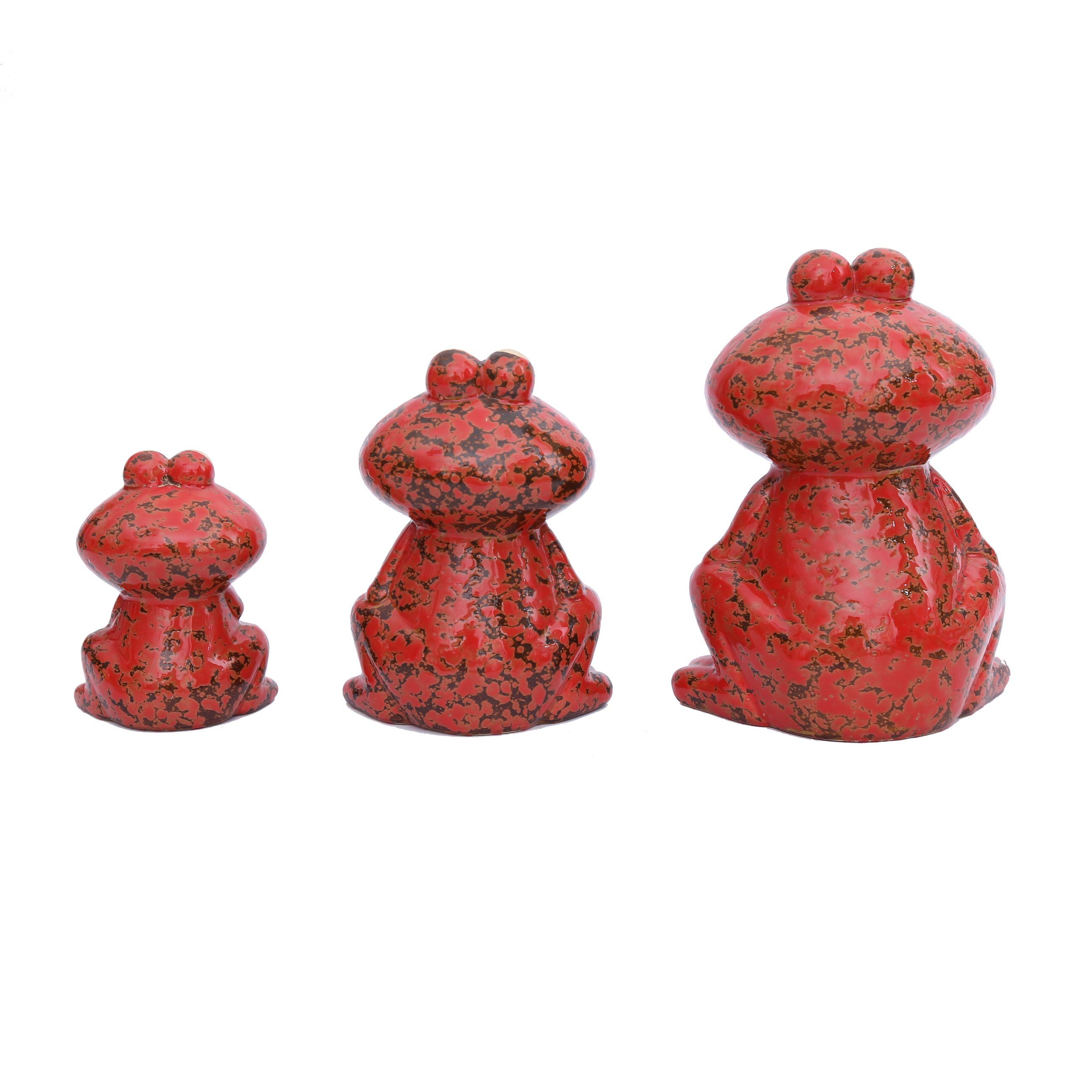 Flanacom Dekofigur Froschfamilie - Set Figuren Keramikskulptur 3-tlg), St., 3 - Wohnaccessoires (Set, 3er niedliche