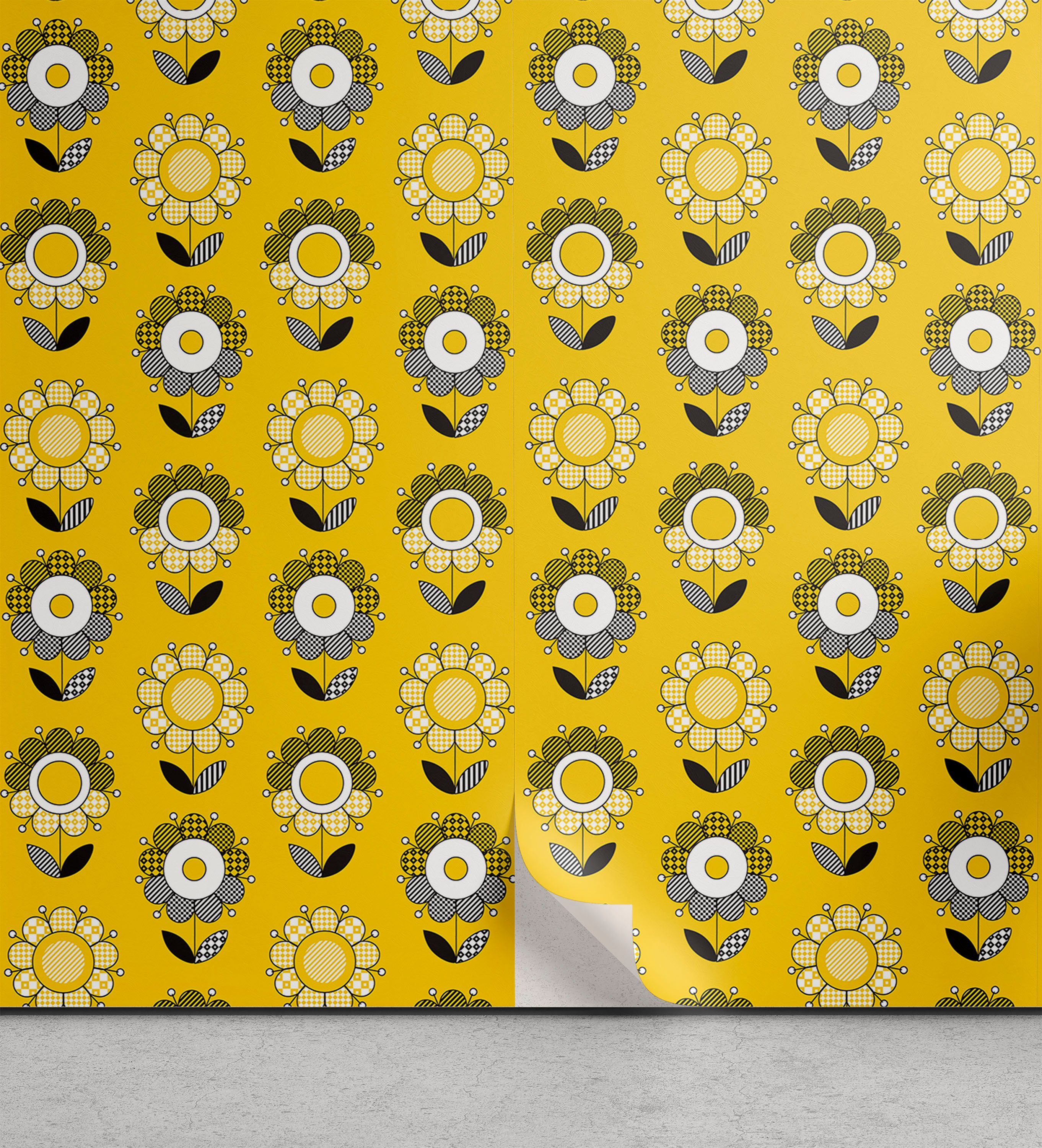 Floral Spring Wohnzimmer selbstklebendes Abakuhaus Vinyltapete Sunflowers Garden Küchenakzent,