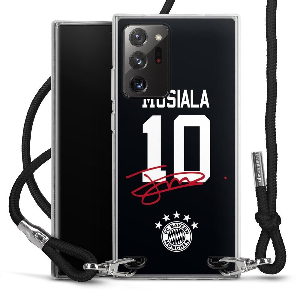 DeinDesign Handyhülle FC Bayern München Jamal Musiala FCB Musiala 10, Samsung Galaxy Note 20 Ultra Handykette Hülle mit Band Cover mit Kette