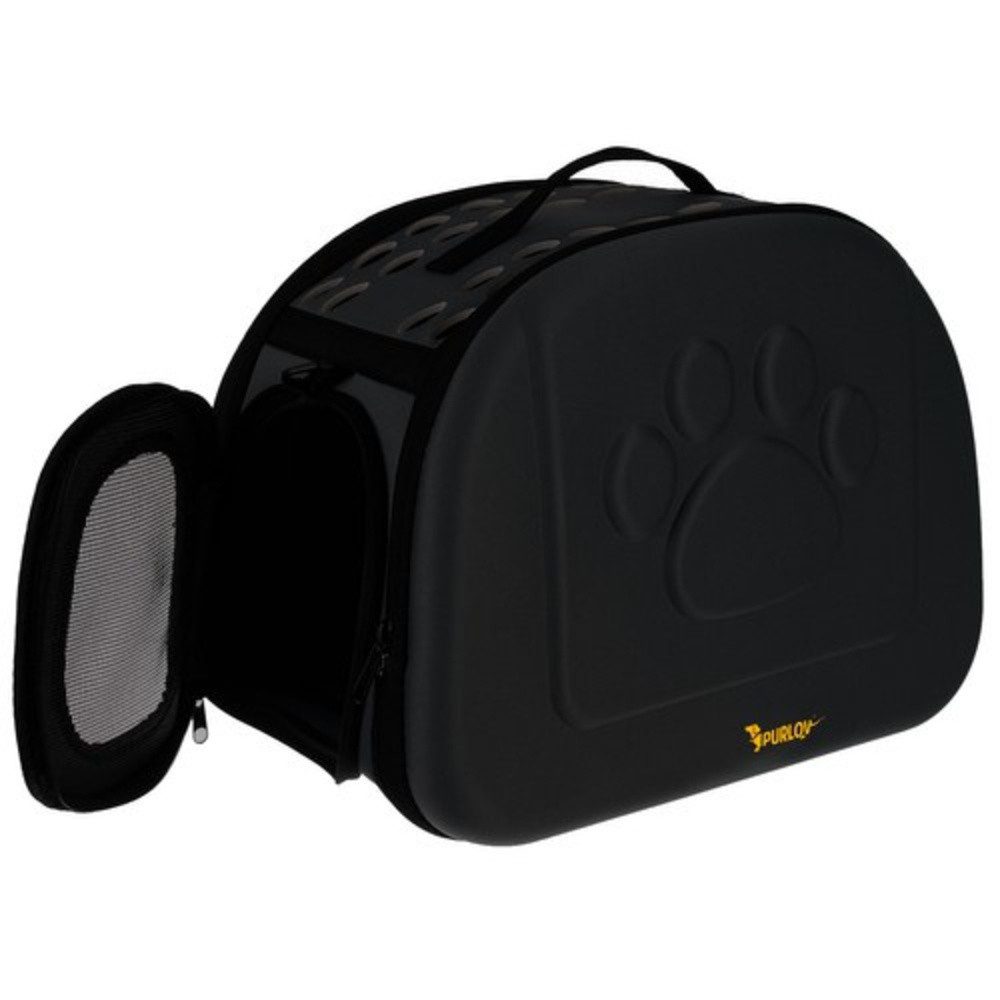Purlov Tiertransporttasche Tragetasche Hundebox bis 6 kg, Schultergurt, ergonomischer Handgriff und Reißverschlüsse