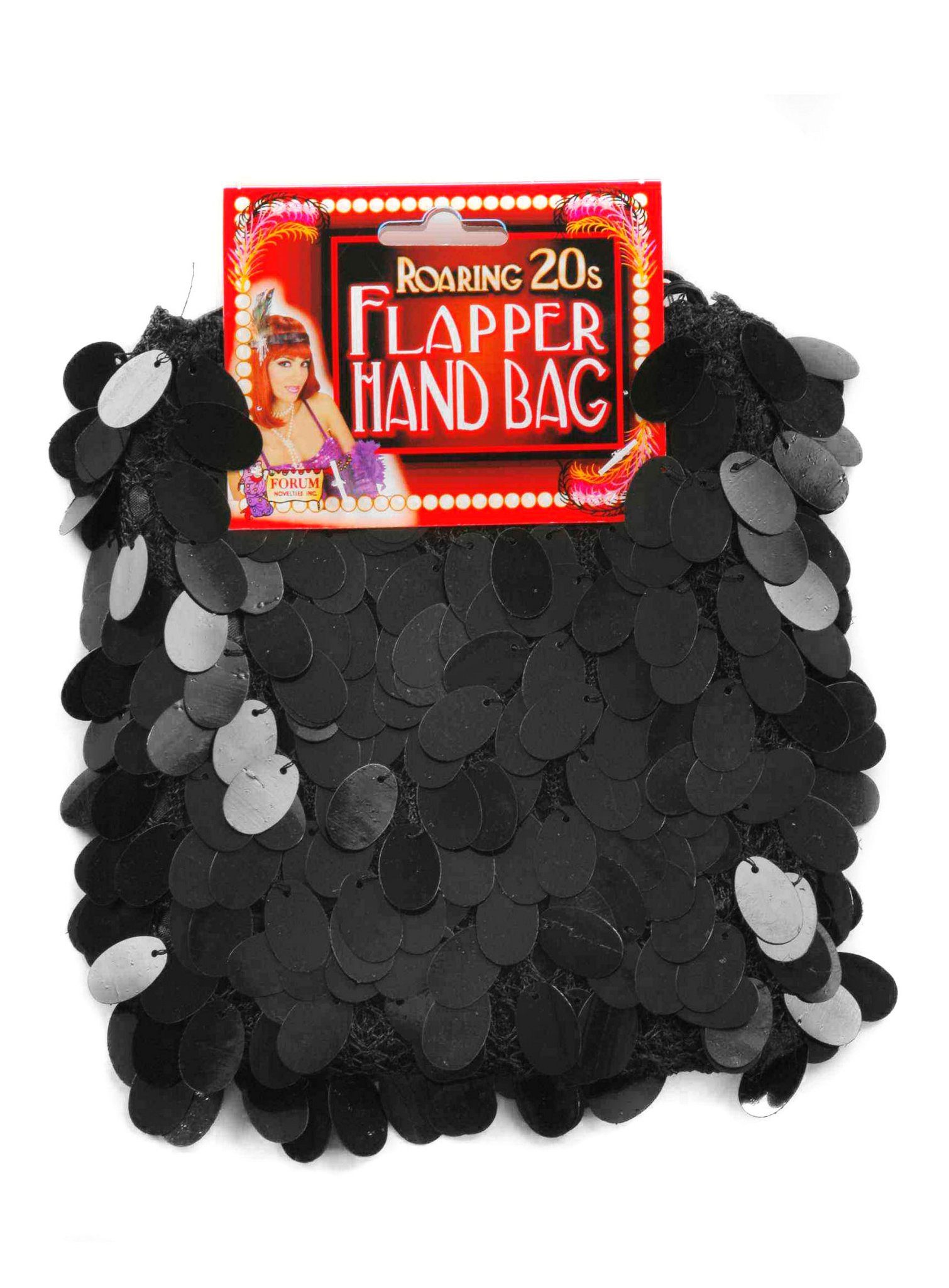 Metamorph Kostüm Flapper Handtasche schwarz, Glitzernde Handtasche für Euer 20er Jahre Kostüm