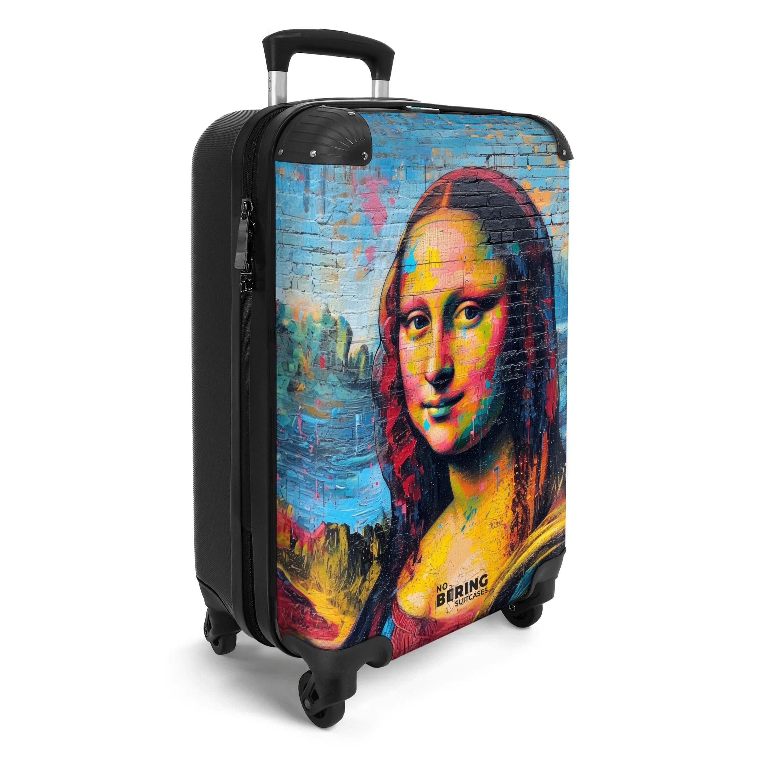 NoBoringSuitcases.com© Hartschalen-Trolley Bunte Mona Lisa im günstig online kaufen
