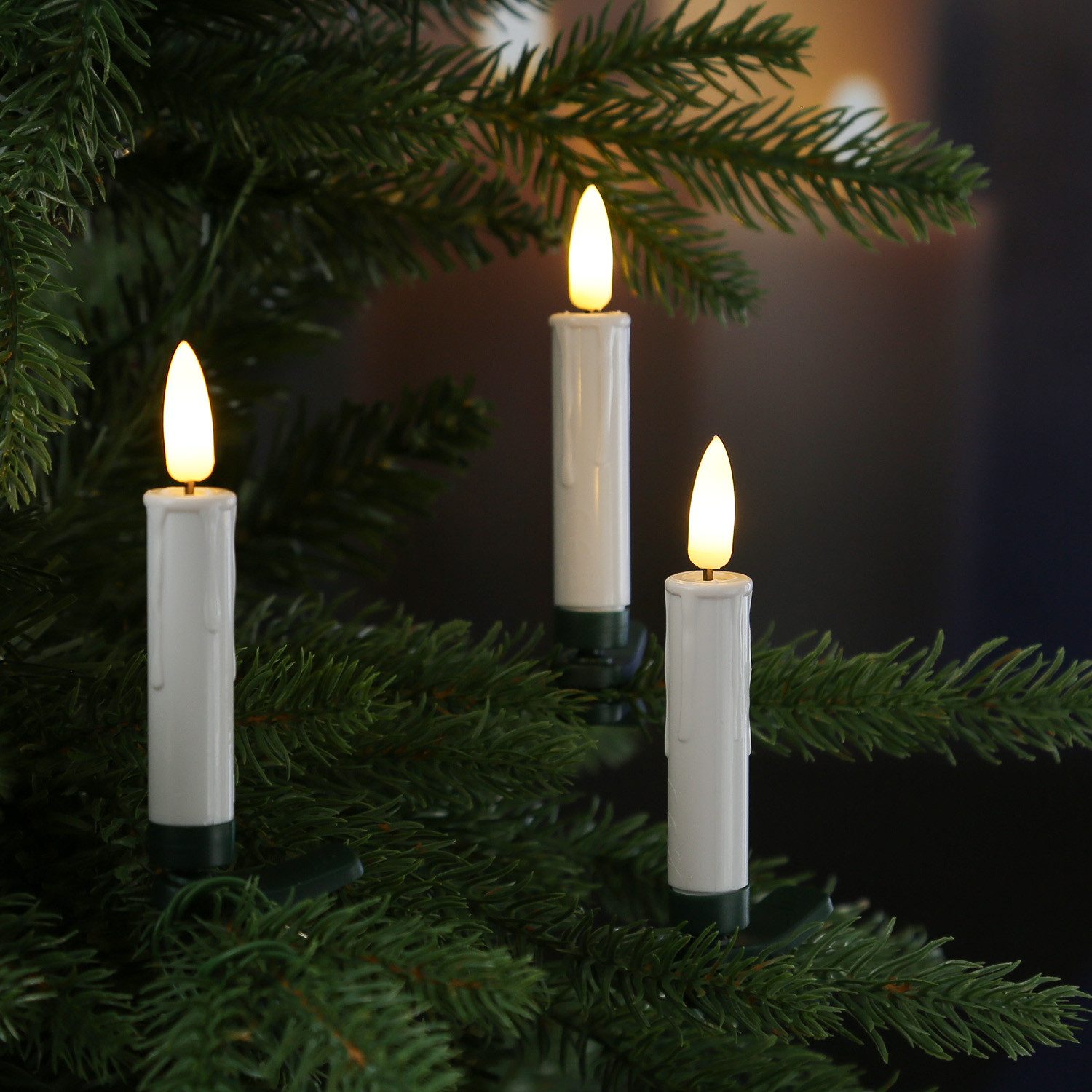 MARELIDA LED-Christbaumkerzen Baumkerzen mit Clip 10 Weihnachtskerzen Baumb günstig online kaufen