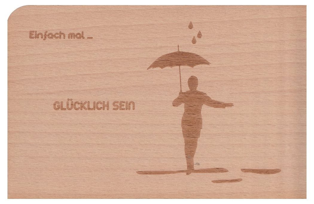 holzpost GmbH Postkarte Holzpostkarte "Einfach mal... Glücklich sein"