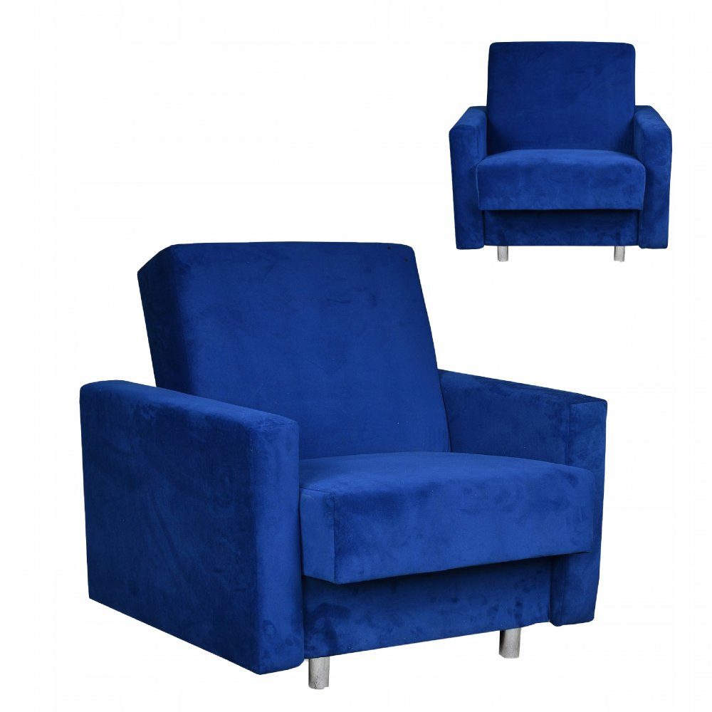 Family Meble Sessel Family Meble Schlafsessel Alicja klappbar mit Stauraum blau 97x95x93 c