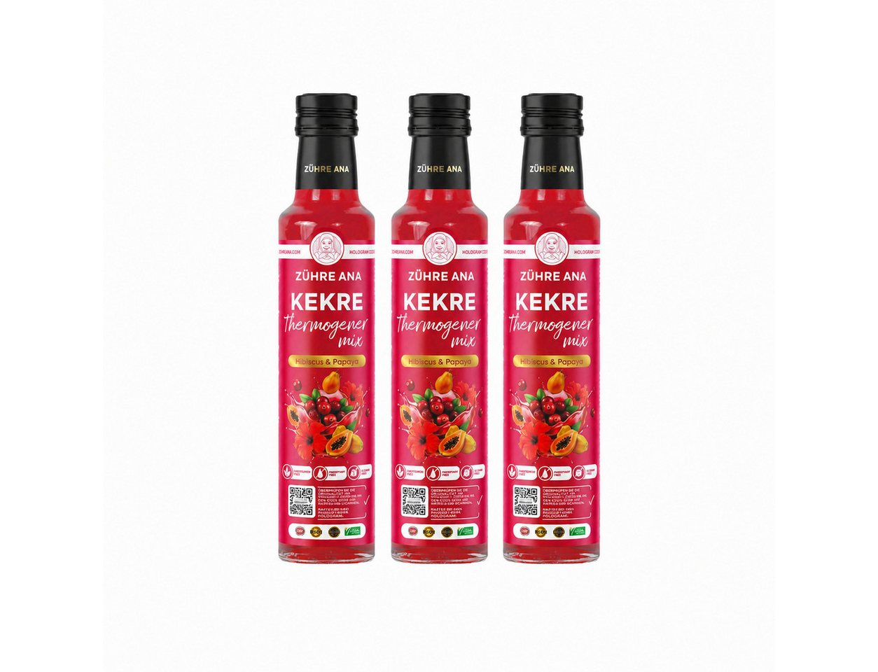 Zühre Ana® Sirup Kekre Thermogenic Mix 250 ml – Frucht- & Pflanzenextrakt-Mix, 100 % Natürliches Fruchtaroma