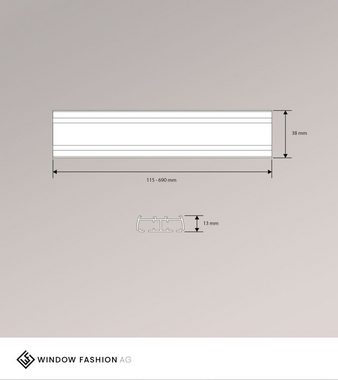 Sichtschutzbefestigung Vorhangschiene 2 Innenläufe, WINDOW FASHION AG, (1-tlg), LxHxB 115x1.3x3.8cm