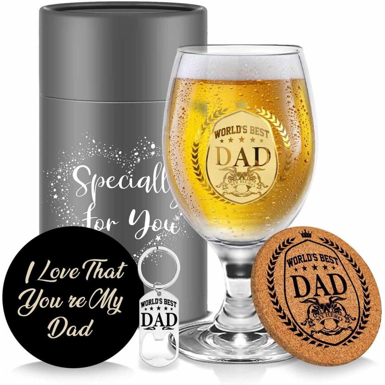 BigNoseDeer Bierglas Personalisiertes Bierglas für Männer - Lustige Bier Geschenke Papa