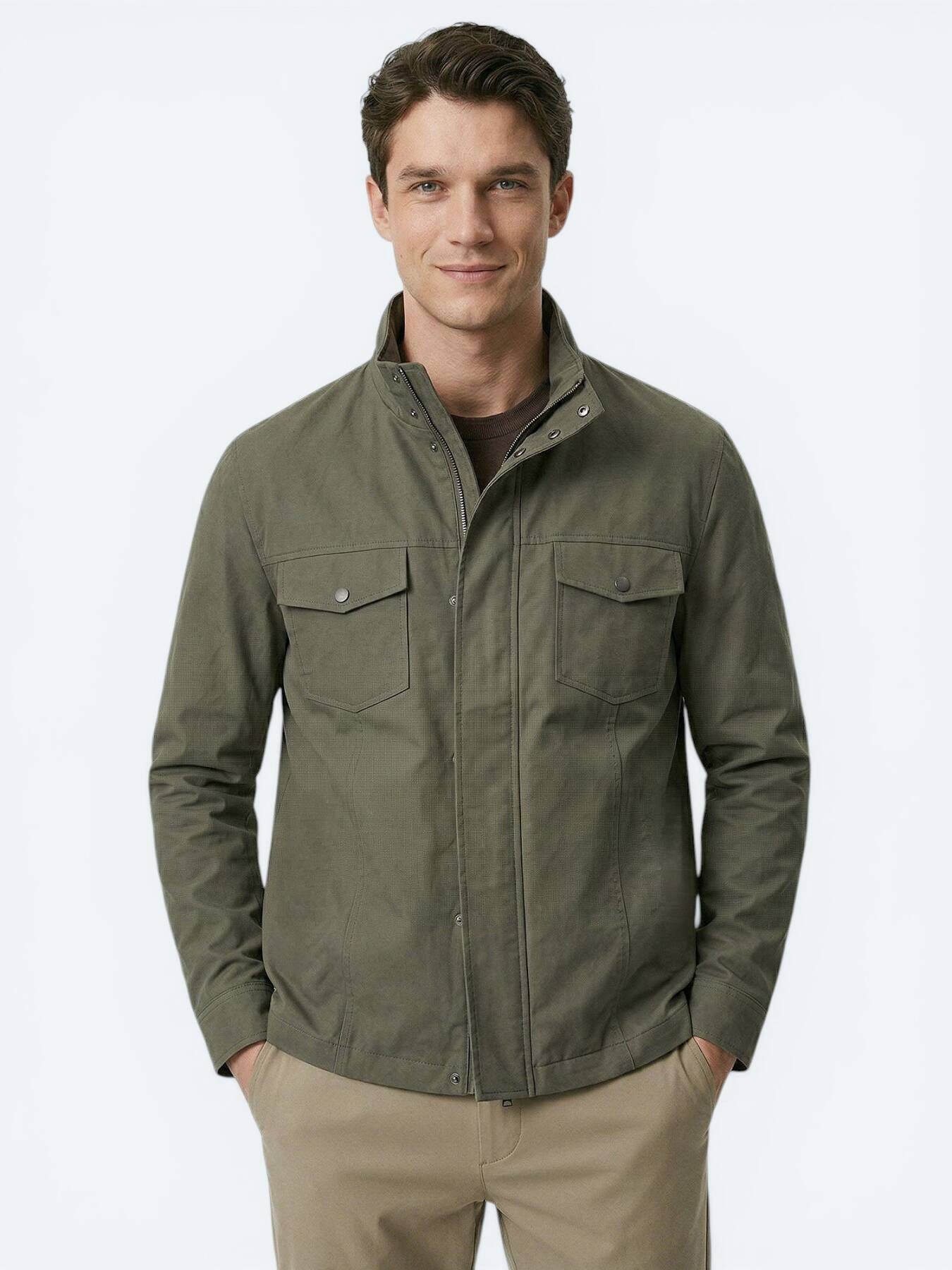 KİP Jackenblazer Khaki Unifarbene Leichte Jacke