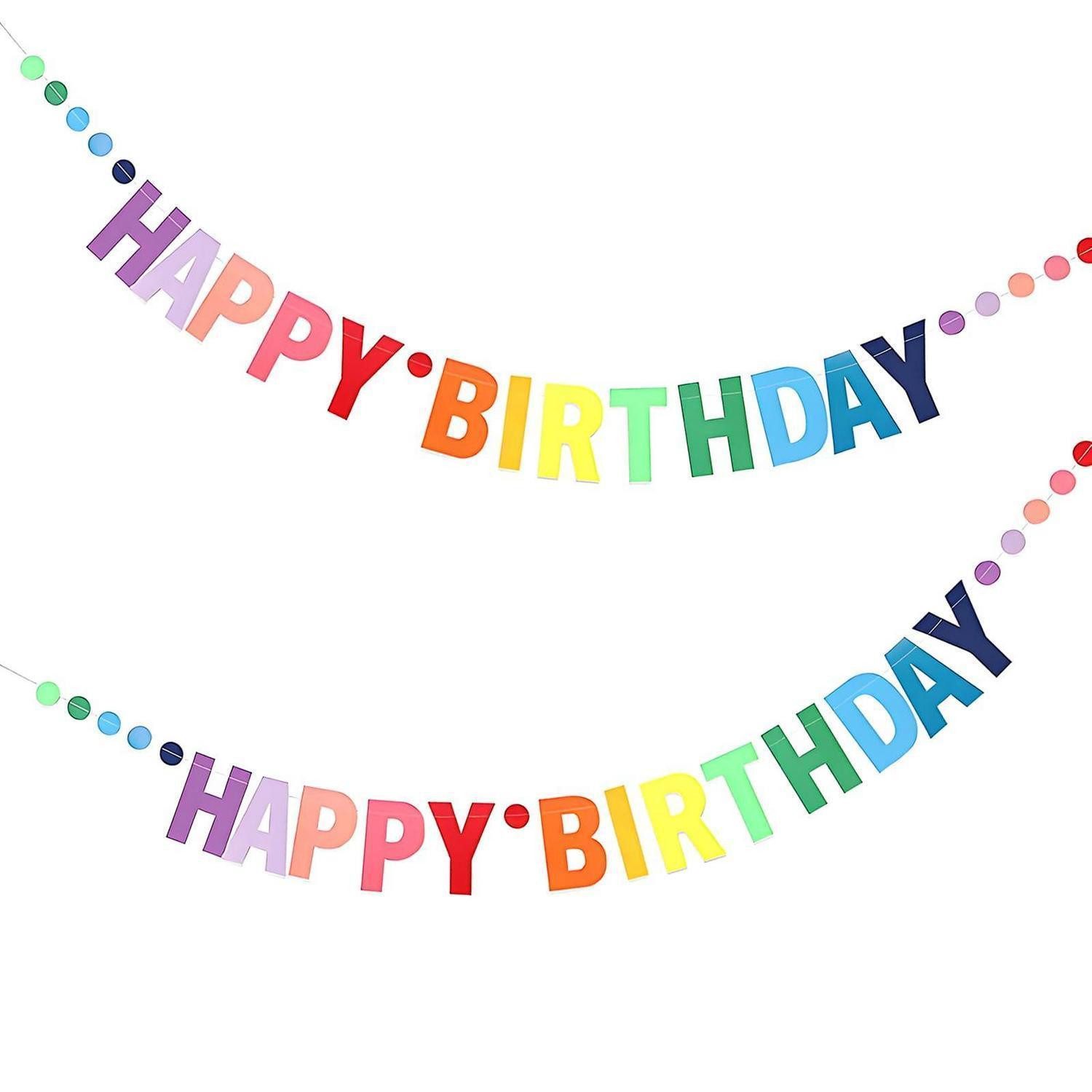 LuxusKollektion Girlande Happy Birthday Girlande Pastell 2 Sätze