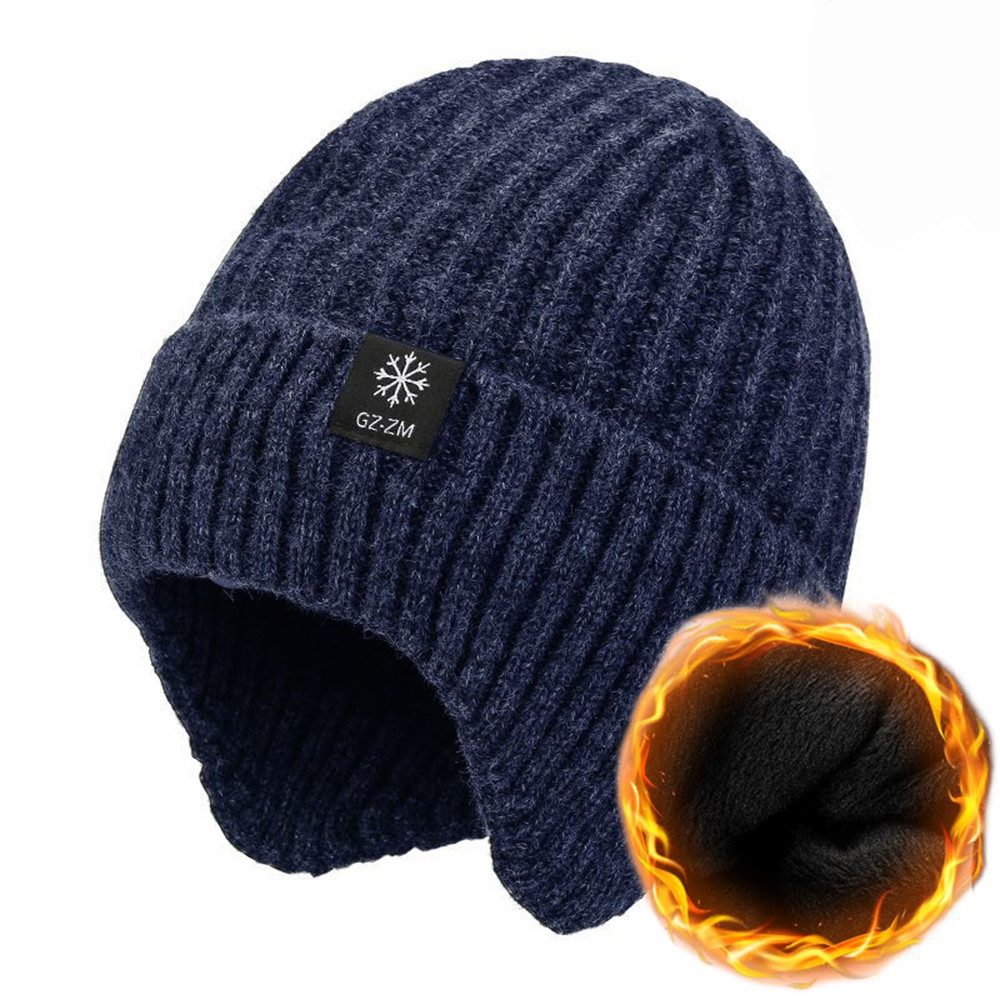Coonoor Strickmütze Wintermütze Halswärmer Set für Herren Damen Beanie Strickmütze mit Wollfutter und Ohrklappen, Warme Loop Schal