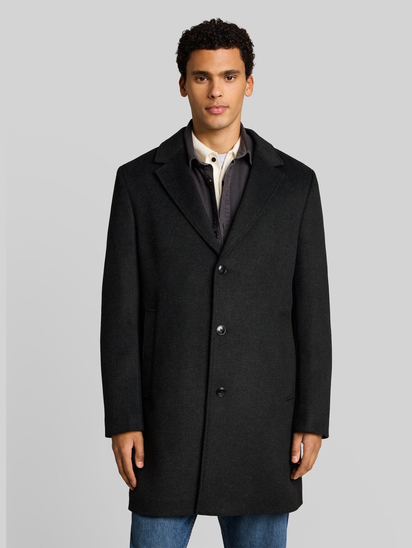 TOM TAILOR Denim Wollmantel Jacken Relaxed Fit Wollmantel mit Reverskragen