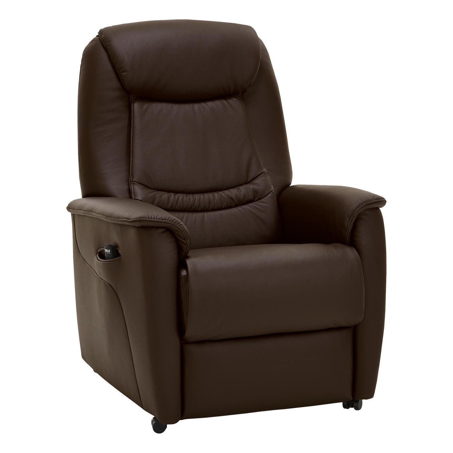 HUKLA Relaxsessel HU-RV15024, Schokobraun, Leder, 2-motorig, Aufstehhilfe, Relaxfunktion, kabelgebundene Fernbedienung