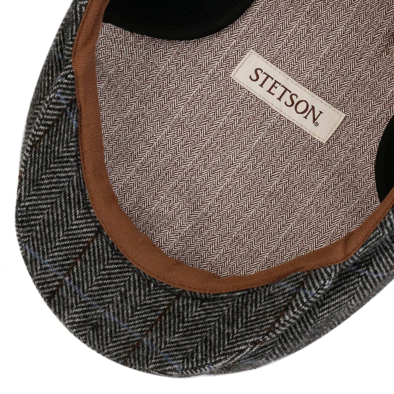 Stetson Flat Cap (1-St) in Made mit Flatcap the EU Schirm, grau-schwarz