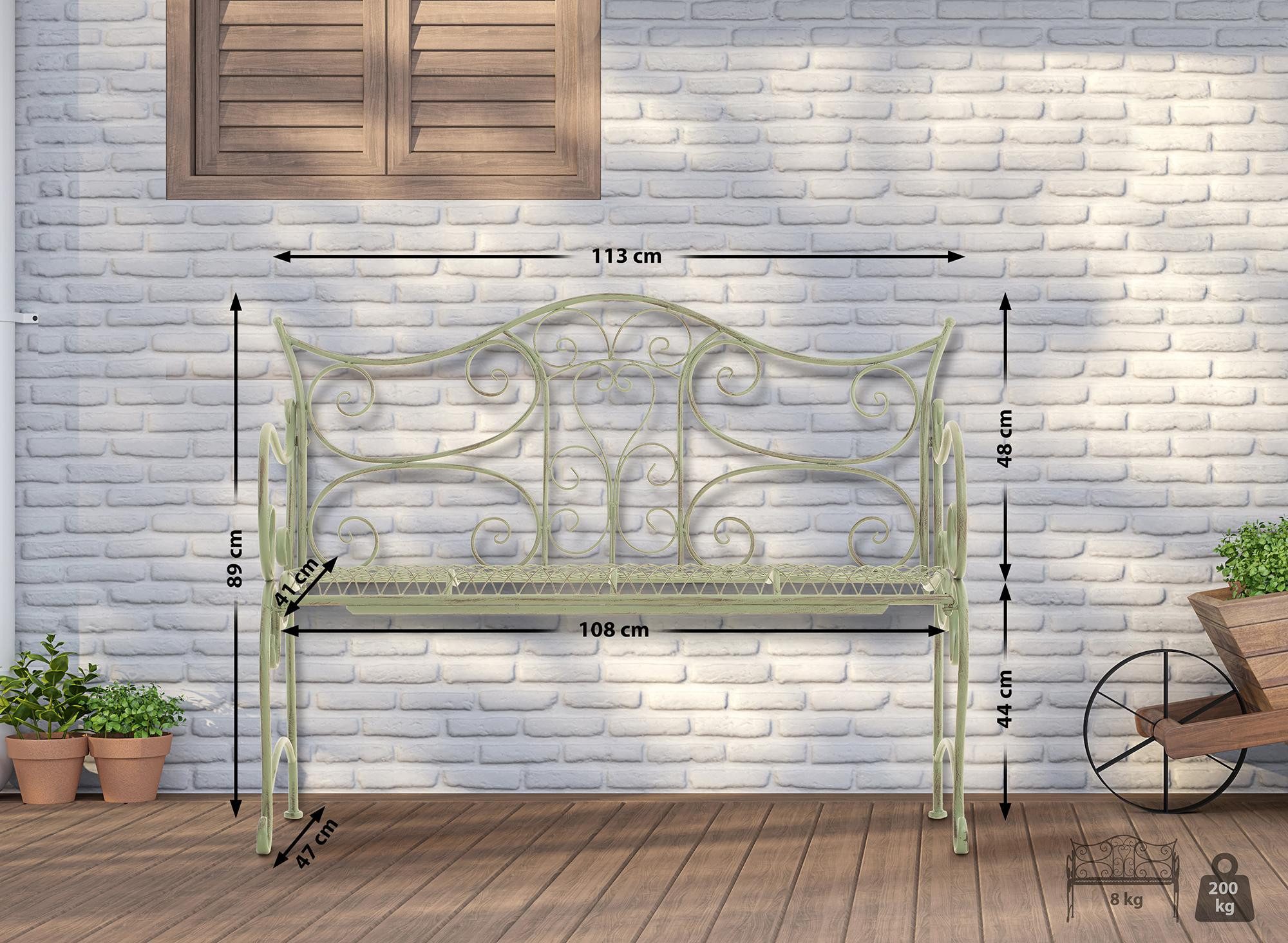 CLP Gartenbank 2-Sitzer Eisenbank Tara, romantische Metallbank