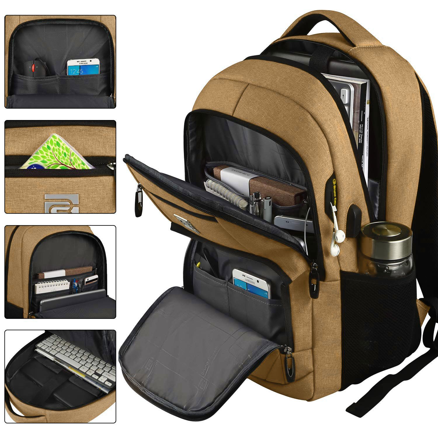 HAUSS SPOLE Laptoprucksack Reisetasche Rucksäcke mit USB-Ladeport, wasserdi günstig online kaufen