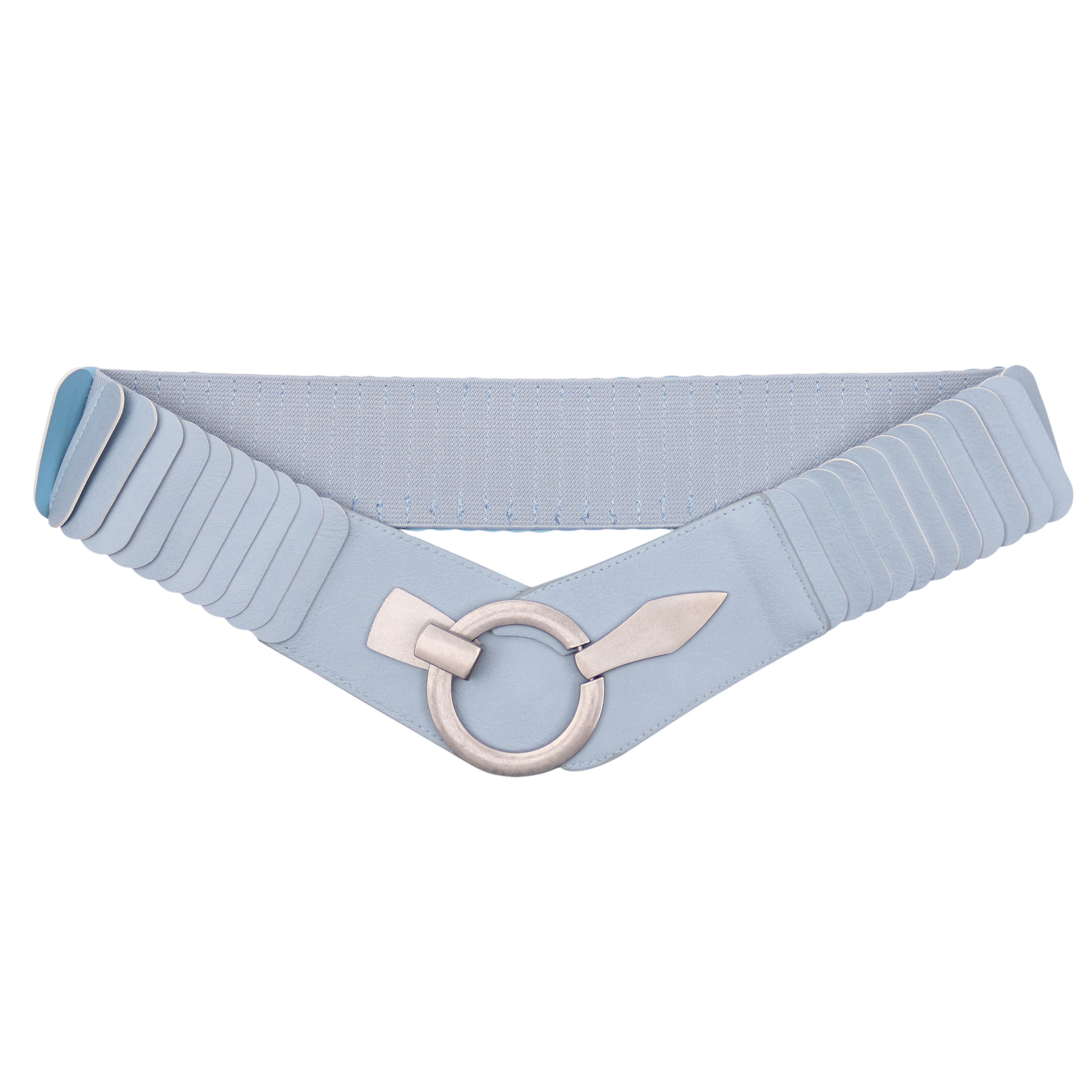 MIRROSI Taillengürtel Leo Unifarbe breit 6cm für Taillenumfang 85 bis 110cm, ONESIZE (Angenehmes Tragesgefühl, Leopard Muster, Unifarben) Breiter Stretch Gürtel