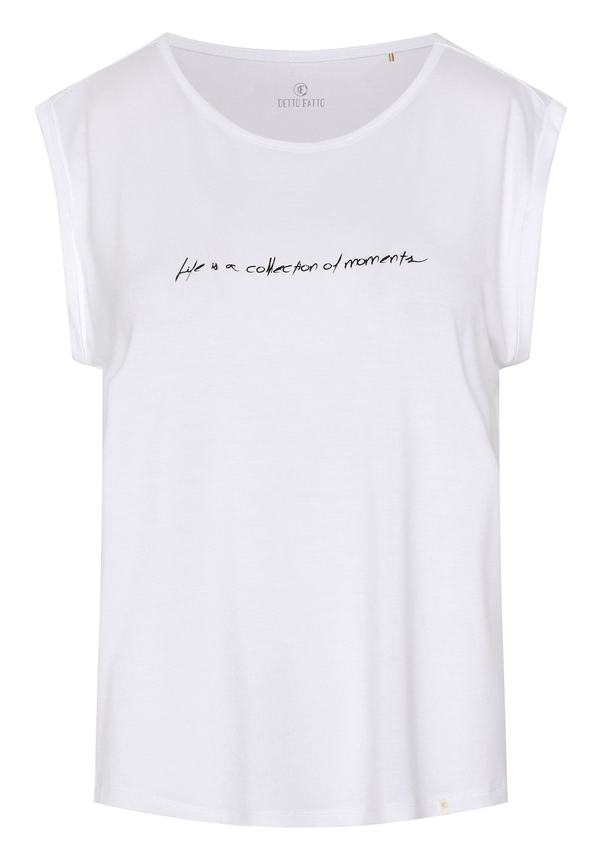 Detto Fatto Print-Shirt mit zartem Schriftzug günstig online kaufen